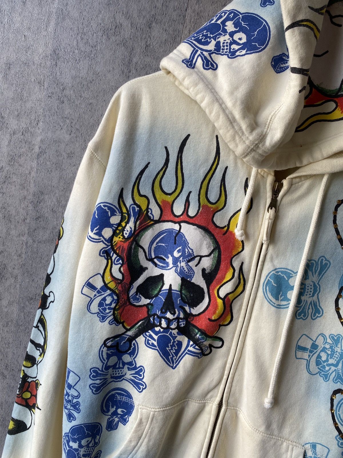 Ed Hardy 2000s Ed Hardy By Christian Audigier Destroyed Tattoo Hoodie Size US XL / EU 56 / 4 - 6 Thumbnail