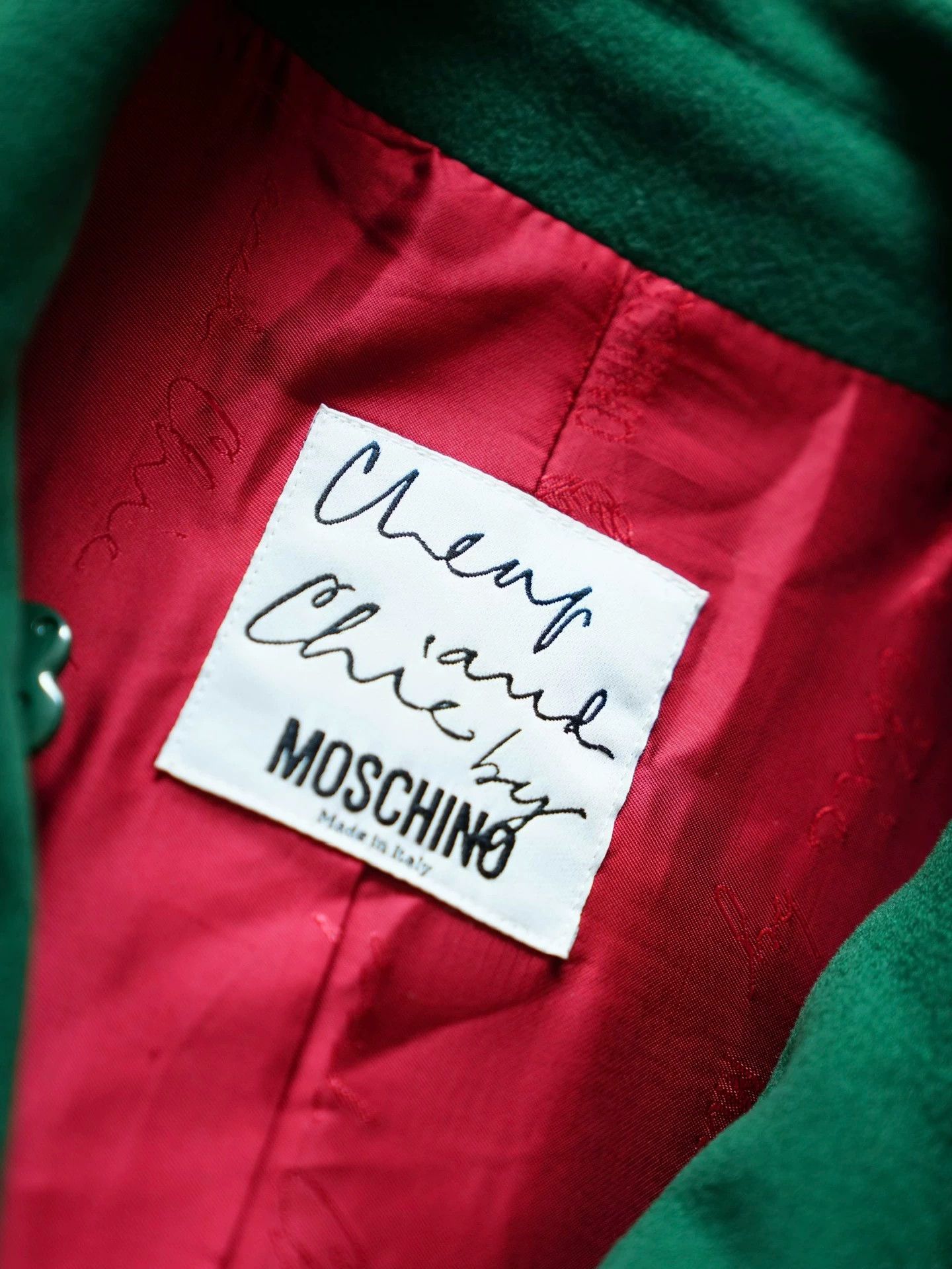 Moschino Moschino Oversized Red & Green Gold-Buttoned Wool Short Coat Size M / US 6-8 / IT 42-44 - 6 Thumbnail