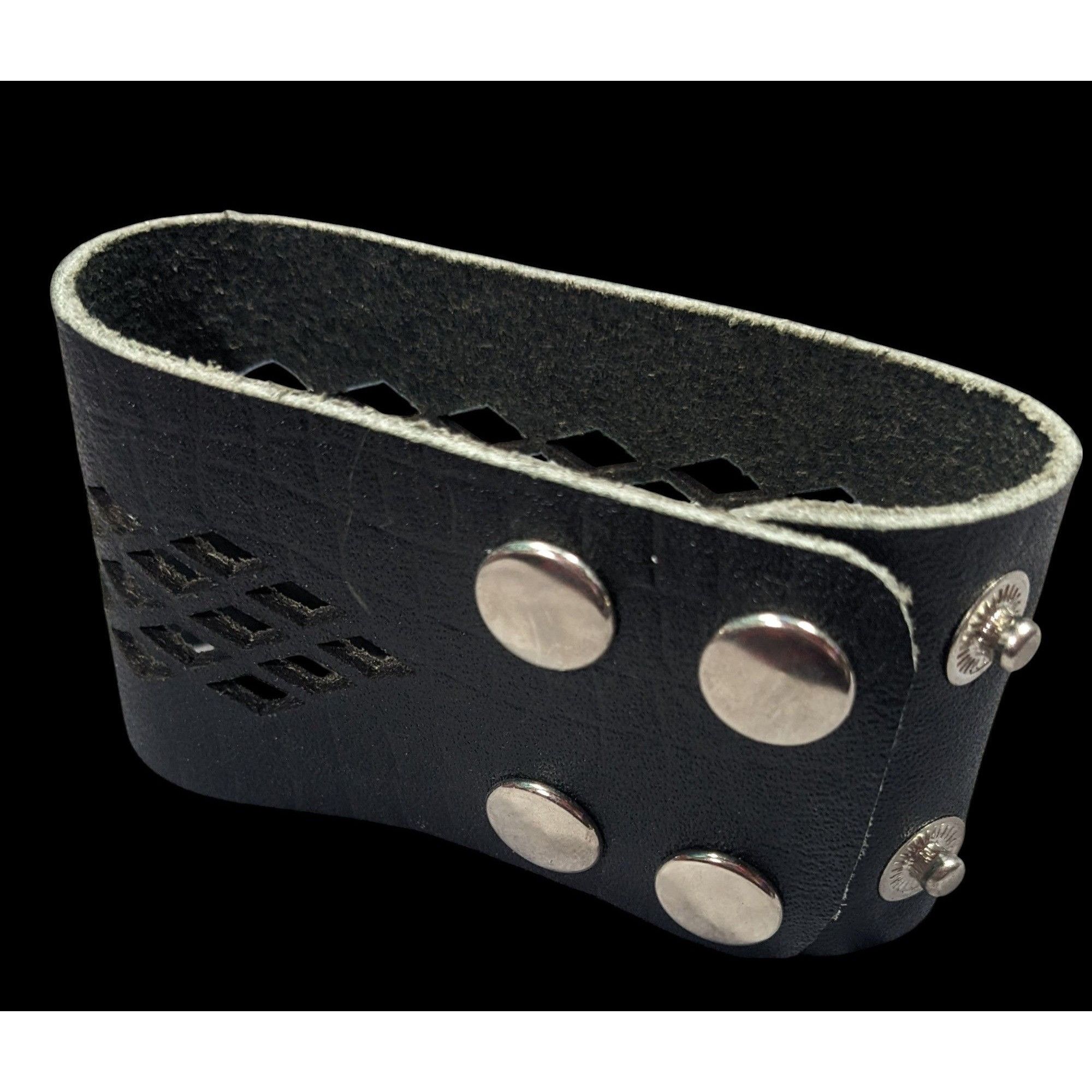 Other Gothic Black Faux Leather Lattice Cutout Bracelet Size ONE SIZE - 5 Thumbnail