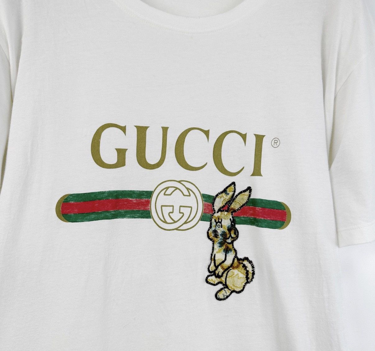Gucci Gucci Chest Print Logo Rabbit Belt Short Sleeve T-Shirt K12 Size US M / EU 48-50 / 2 - 4 Thumbnail