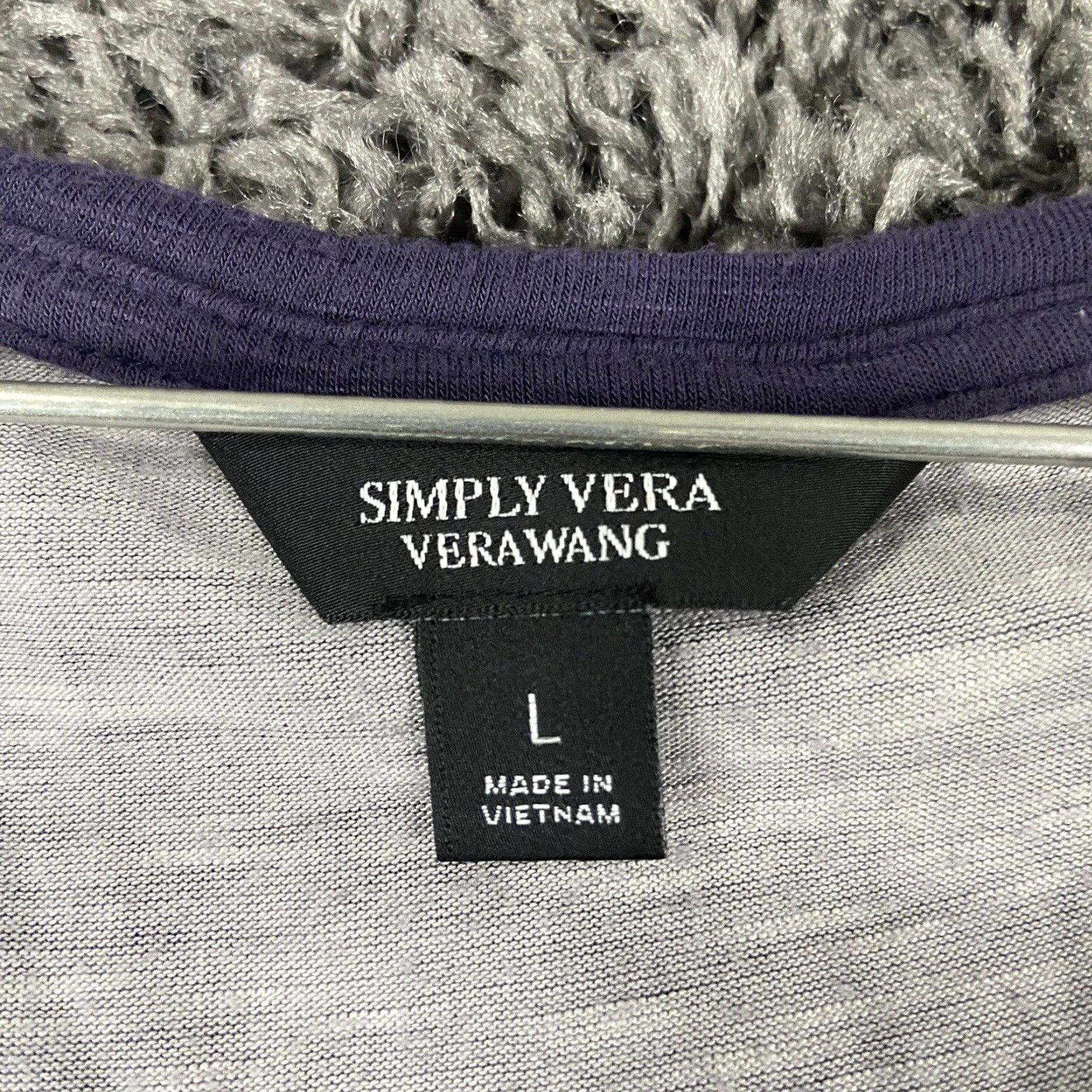 Vintage Simply Vera Vera Wang Blouse Women L Purple Bohemian Short Sleeve Women Size L / US 10 / IT 46 - 6 Thumbnail