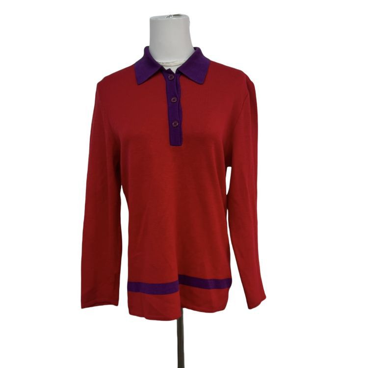 Dior Christian Dior Red Knit Polo Size L Size L / US 10 / IT 46 - 1 Thumbnail