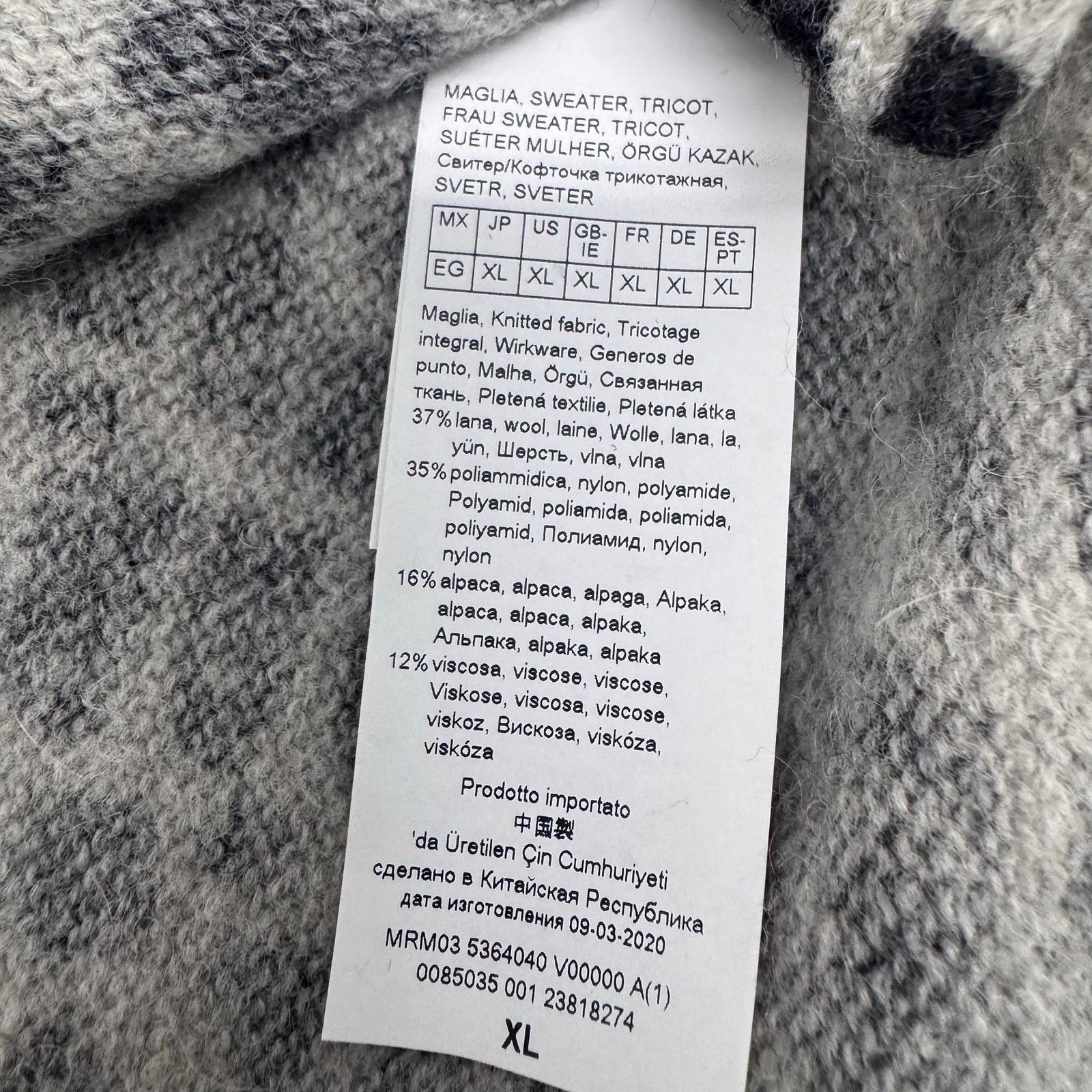 Marina Rinaldi Marina Rinaldi Grey Leopard Print Wool Blend Sweater Plus XL Size 3XL / US 20-22 - 10 Thumbnail