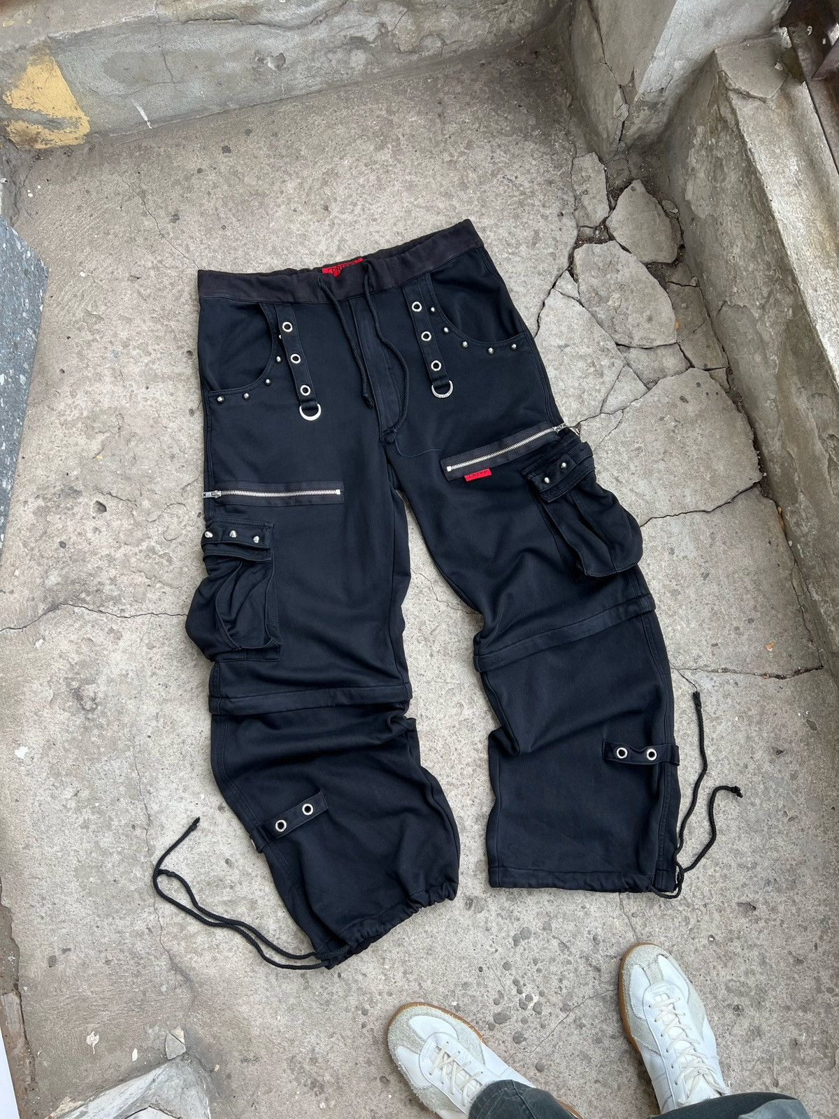 Tripp NYC TRIPP NYC X-STRAP PANTS INDIGO FOG WASH DENIM XL