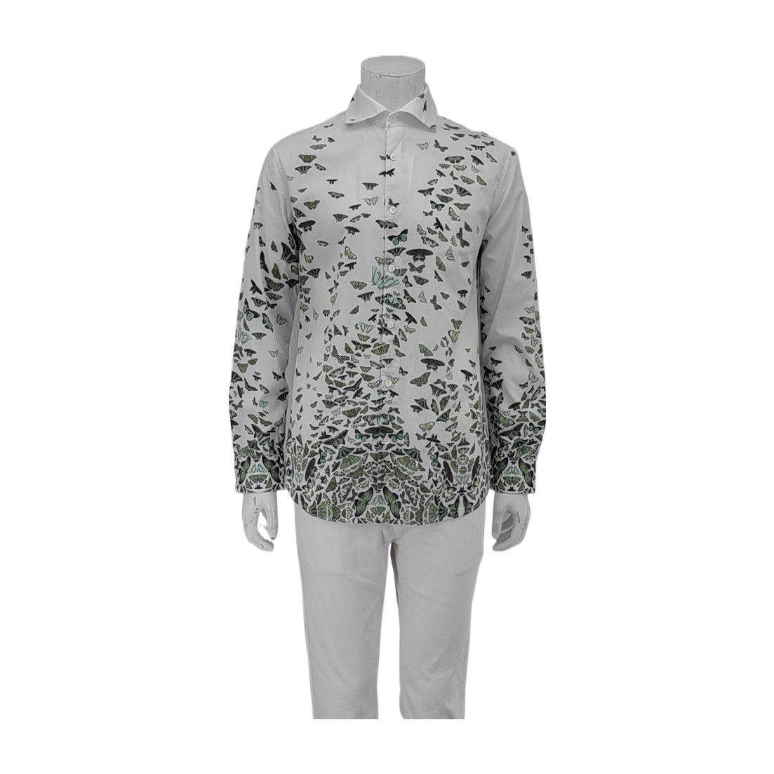 Alexander McQueen Alexander McQueen Butterfly Print Button Up Shirt 50 Size US M / EU 48-50 / 2 - 1 Thumbnail