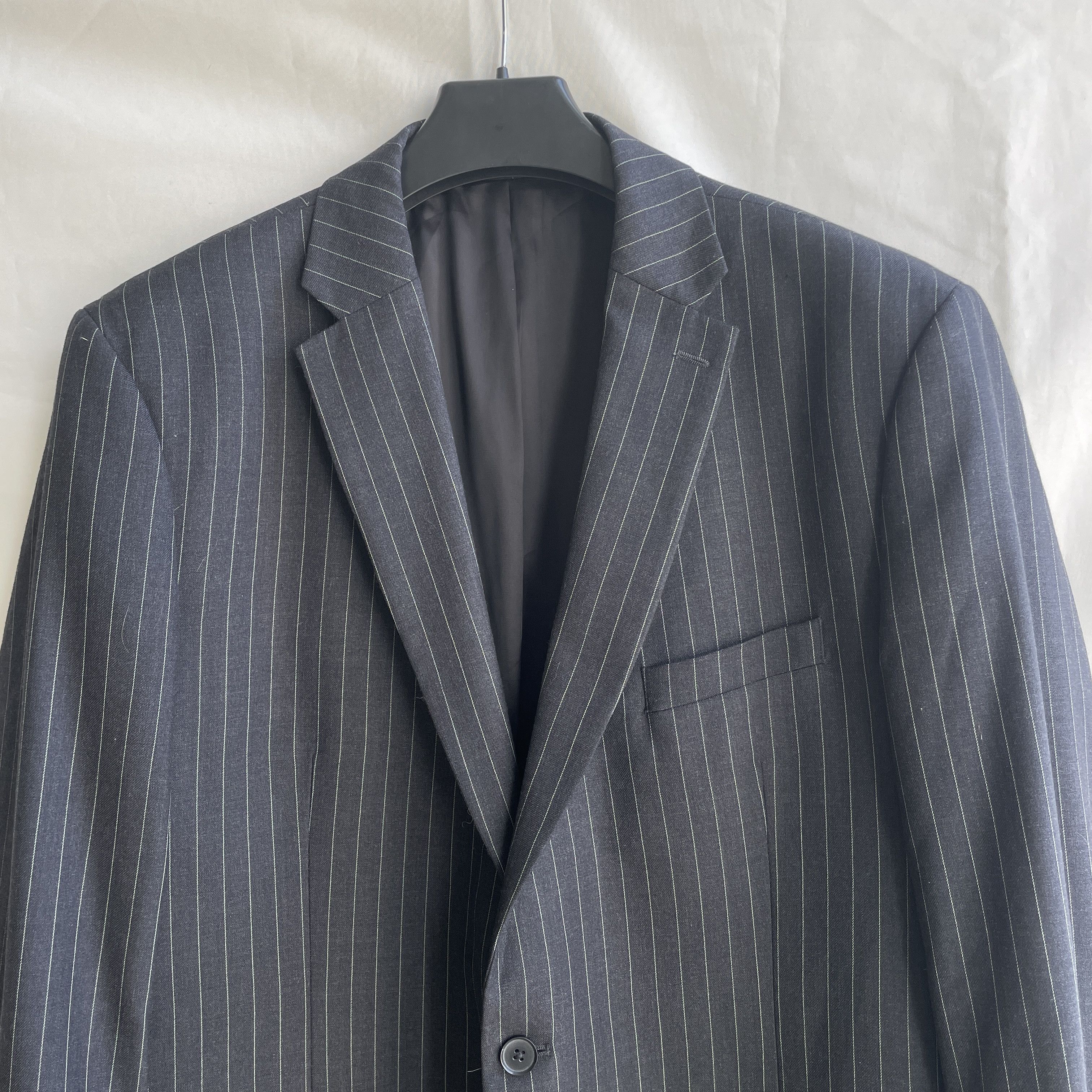 Other Brook Taverner Charcoal Gray Pinstripe Wool Suit Size 48S - 5 Thumbnail