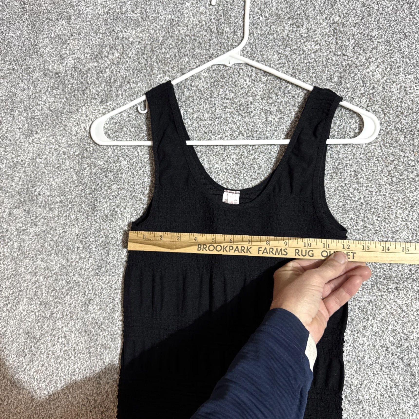 Vintage MUSA Retro Y2K Dress One Size Bodycon Mini Sleeveless Scoop Neck Waffle Knit Nylon Spandex Black Size ONE SIZE - 2 Thumbnail