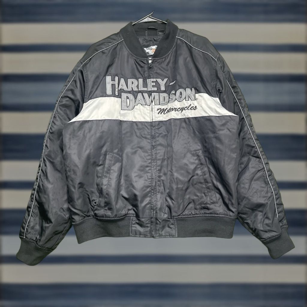 Harley Davidson VINTAGE Harley-Davidson Jacket Mens Large Nylon Embroidered Motorcycle Riding Biker Size US L / EU 52-54 / 3 - 1 Thumbnail