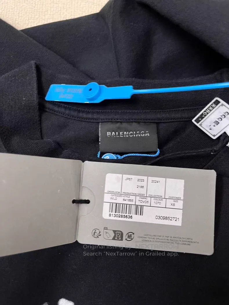 Balenciaga Balenciaga Logo Printed Rib Knit Short Sleeve Drop Shoulde Size XS / US 0-2 / IT 36-38 - 5 Thumbnail