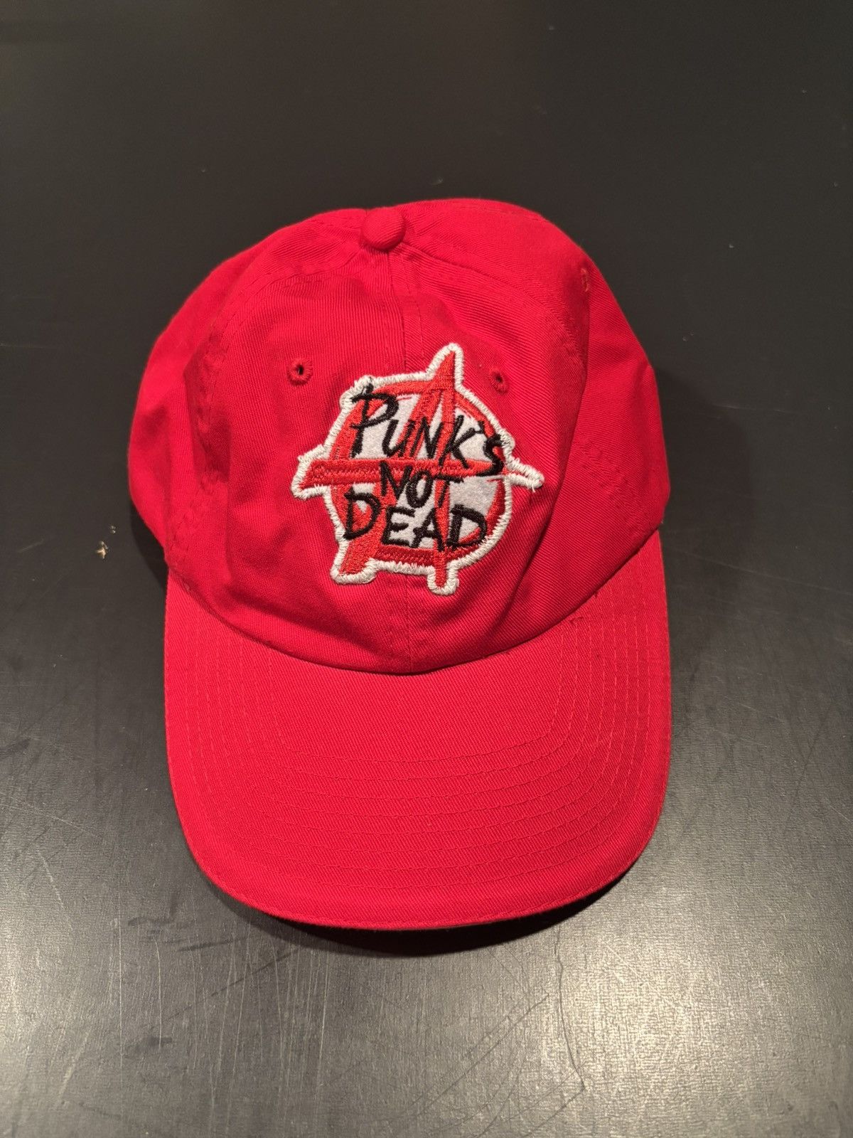 Other Red Custom Embroidered Patch Punk Style Baseball Hat Size ONE SIZE - 1 Thumbnail