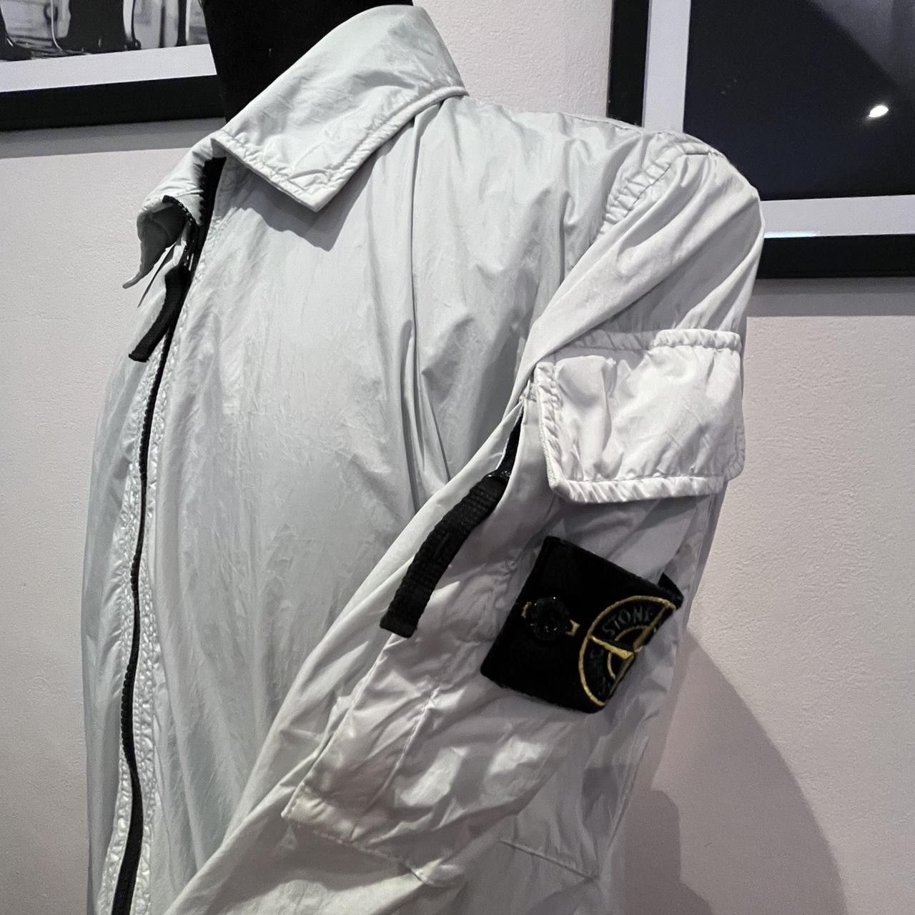 image of Stone Island Zipper Bomber Size Large Fits Large To XL in White, Men's