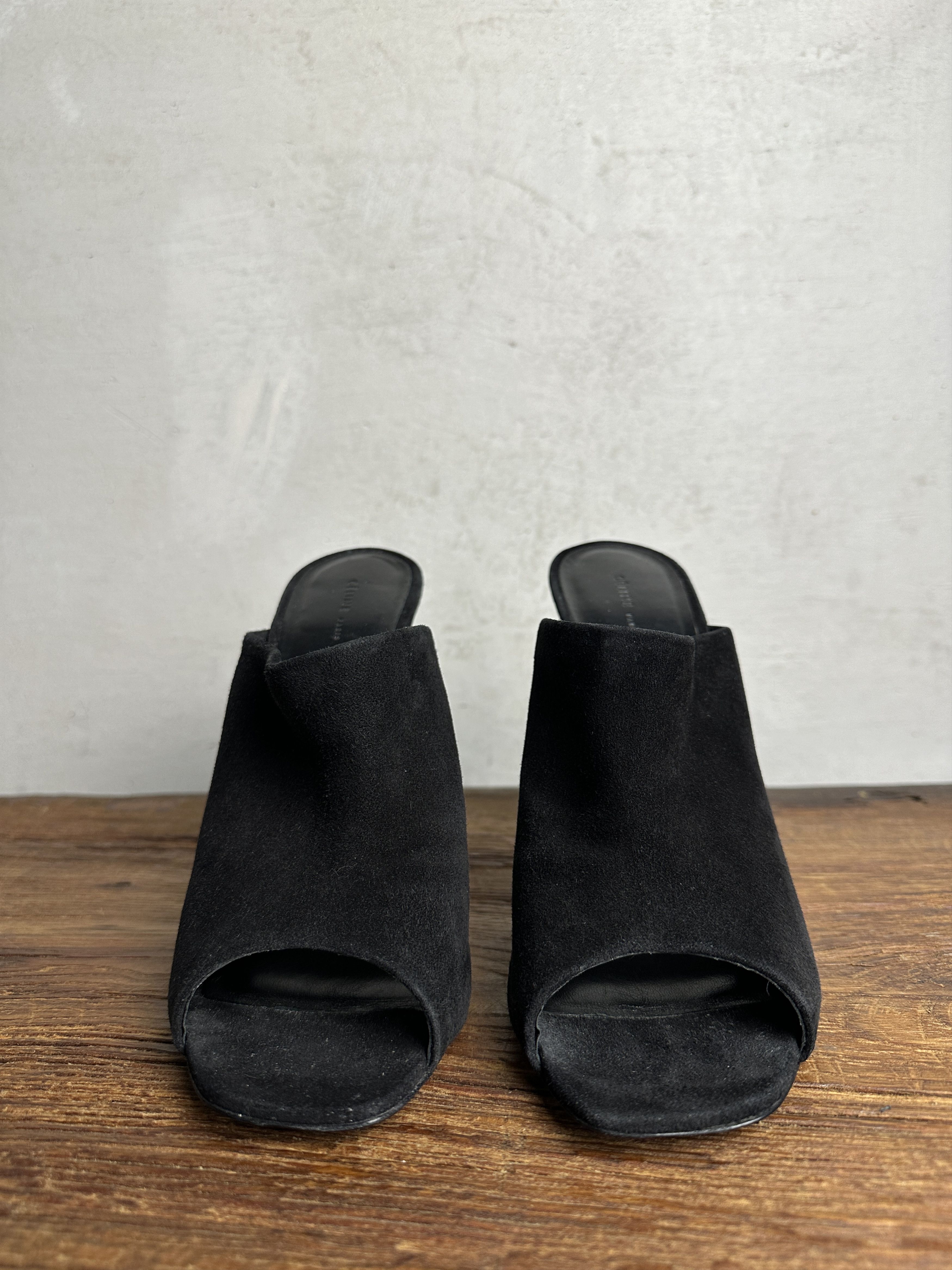Celine Old Celine Open Toe Suede Mules Size US 8 / IT 38 - 4 Thumbnail