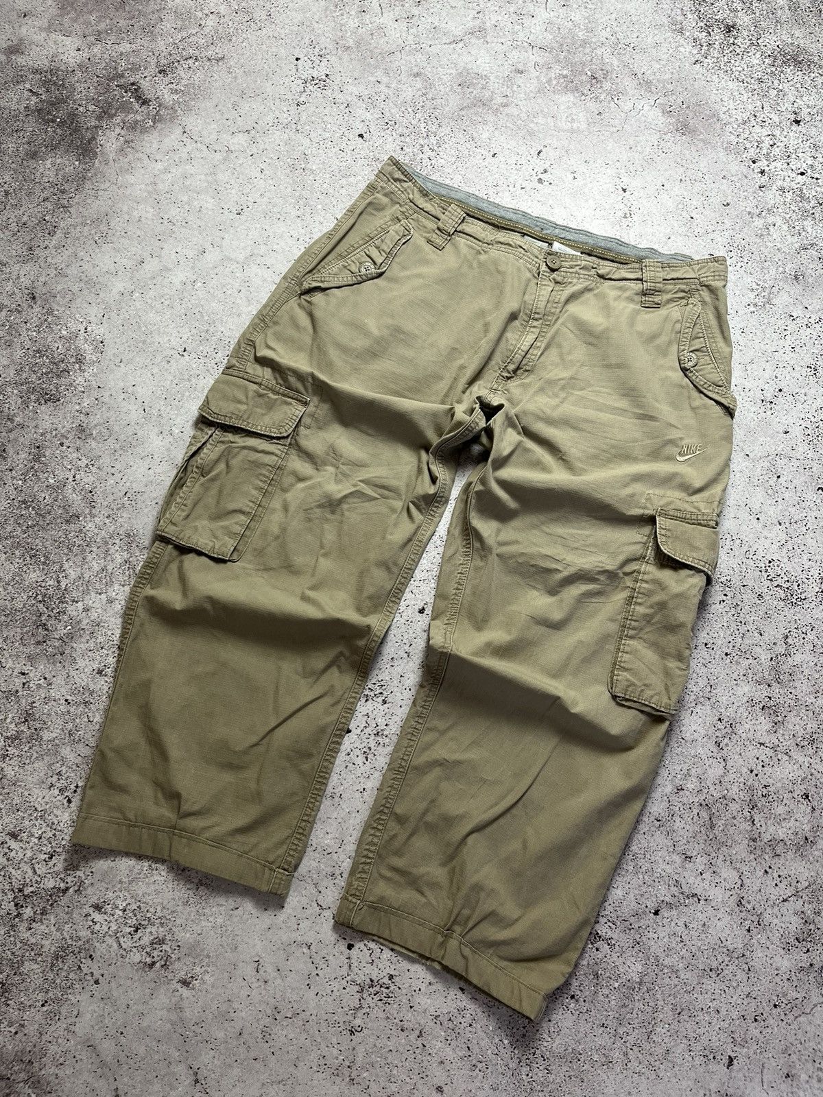 Nike × Vintage Vintage Nike Cargo Pants Track Nylon Drill Y2K style Swoosh Size US 36 / EU 52 - 5 Thumbnail