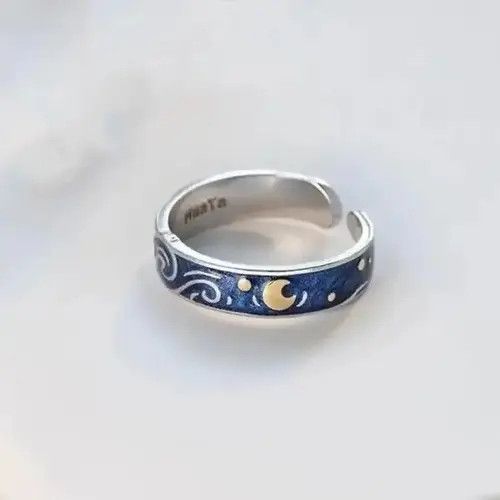 Ring Of Fire Van Gogh Starry Night Ring Size ONE SIZE - 4 Thumbnail