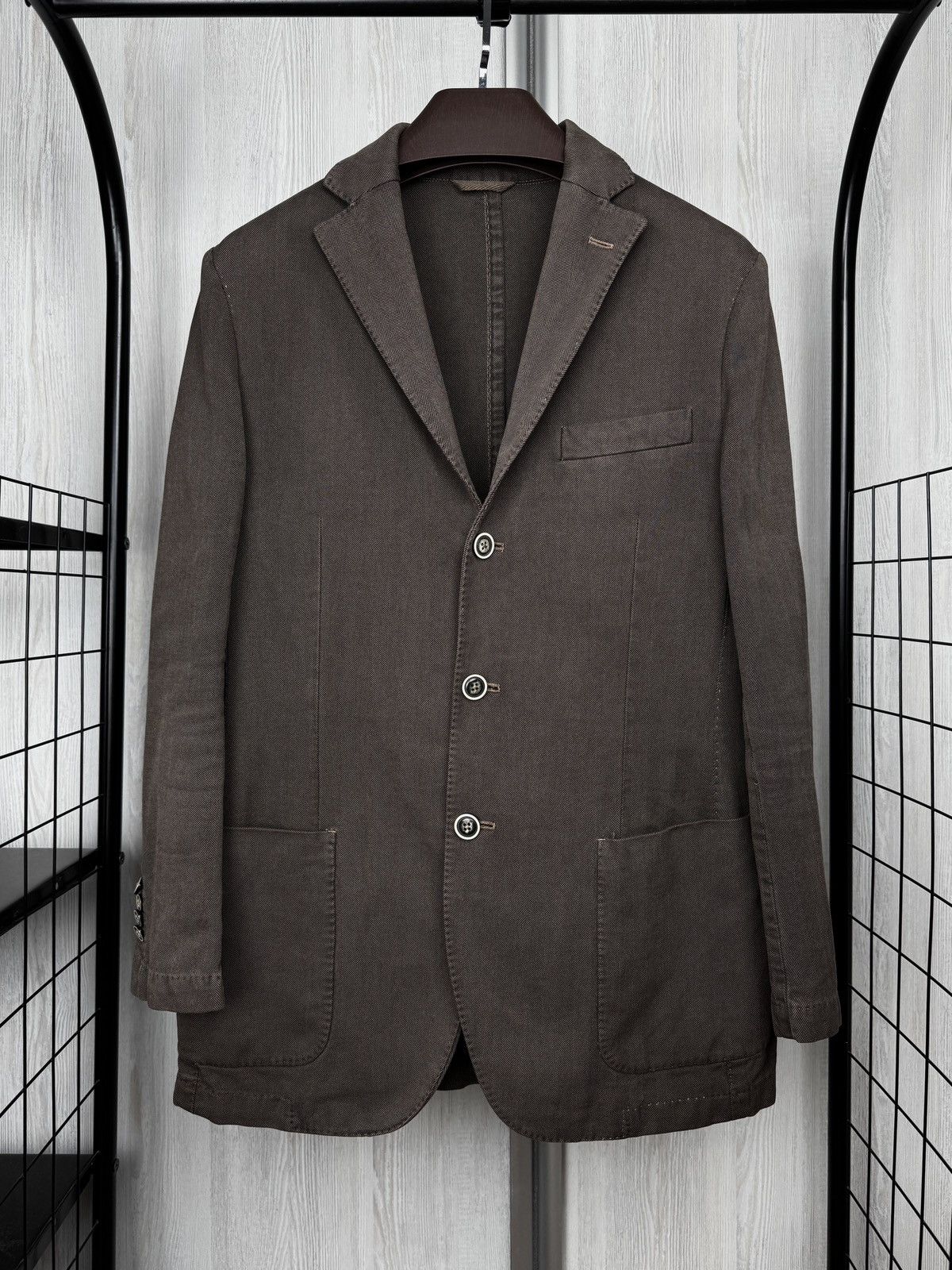 Boggi Boggi Milano Brown cotton unlined 3 button blazer size 48R Size 38R - 2 Thumbnail