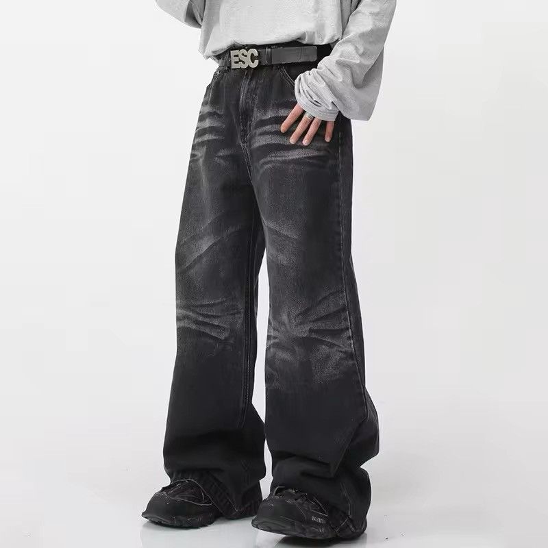 Designer × Vintage Washed Gradient Straight Wide Leg Jeans Pants y2k Size US 30 / EU 46 - 2 Thumbnail