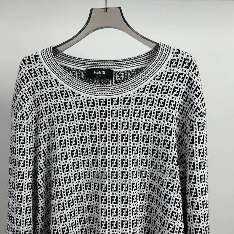 Fendi Fendi Black and White Double F Printed Knit Sweater Size US L / EU 52-54 / 3 - 6 Thumbnail