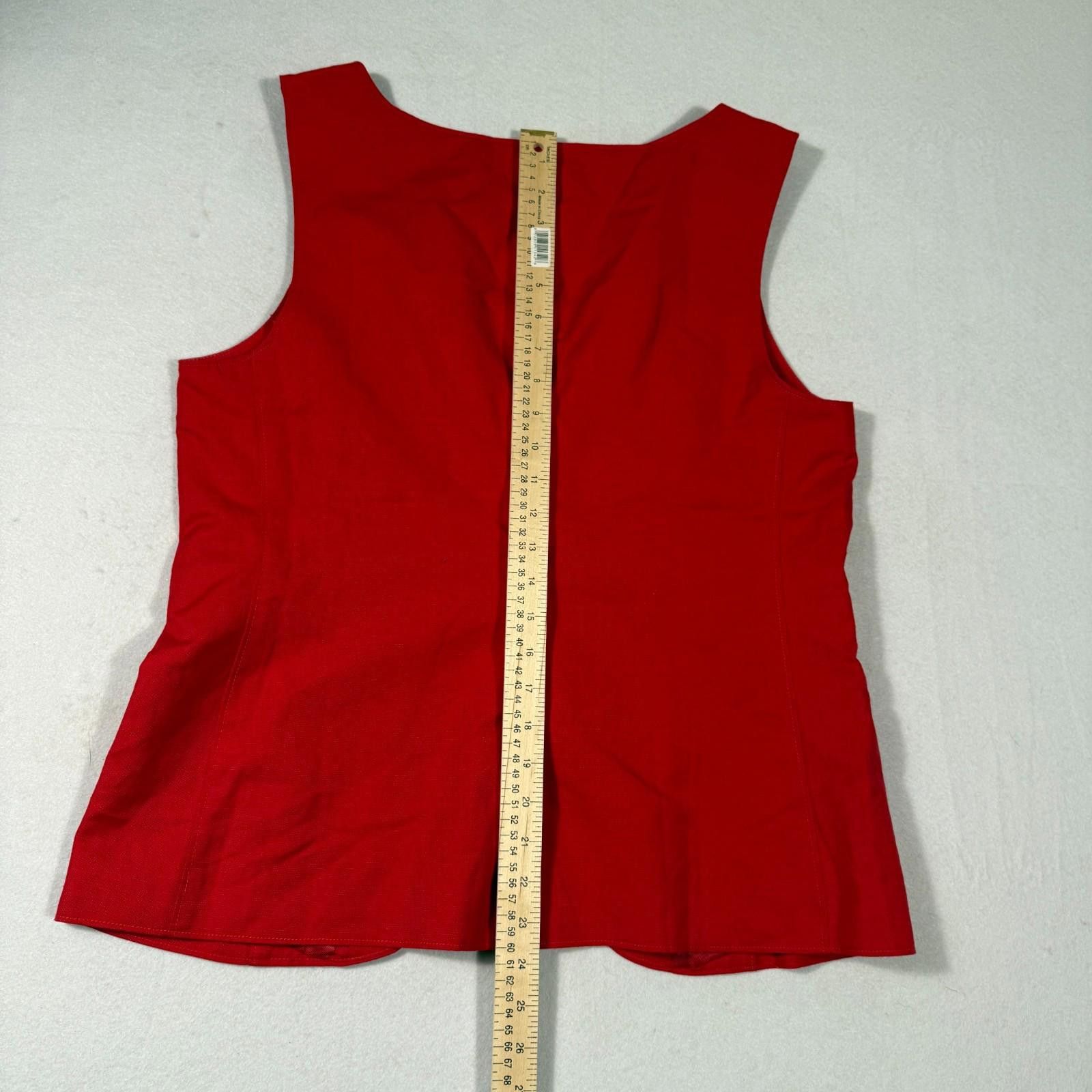 Alex Mill Alex Mill Vest Womens XL Red Scoop Neck Vest Linen Cotton Size XL / US 12-14 / IT 48-50 - 6 Thumbnail