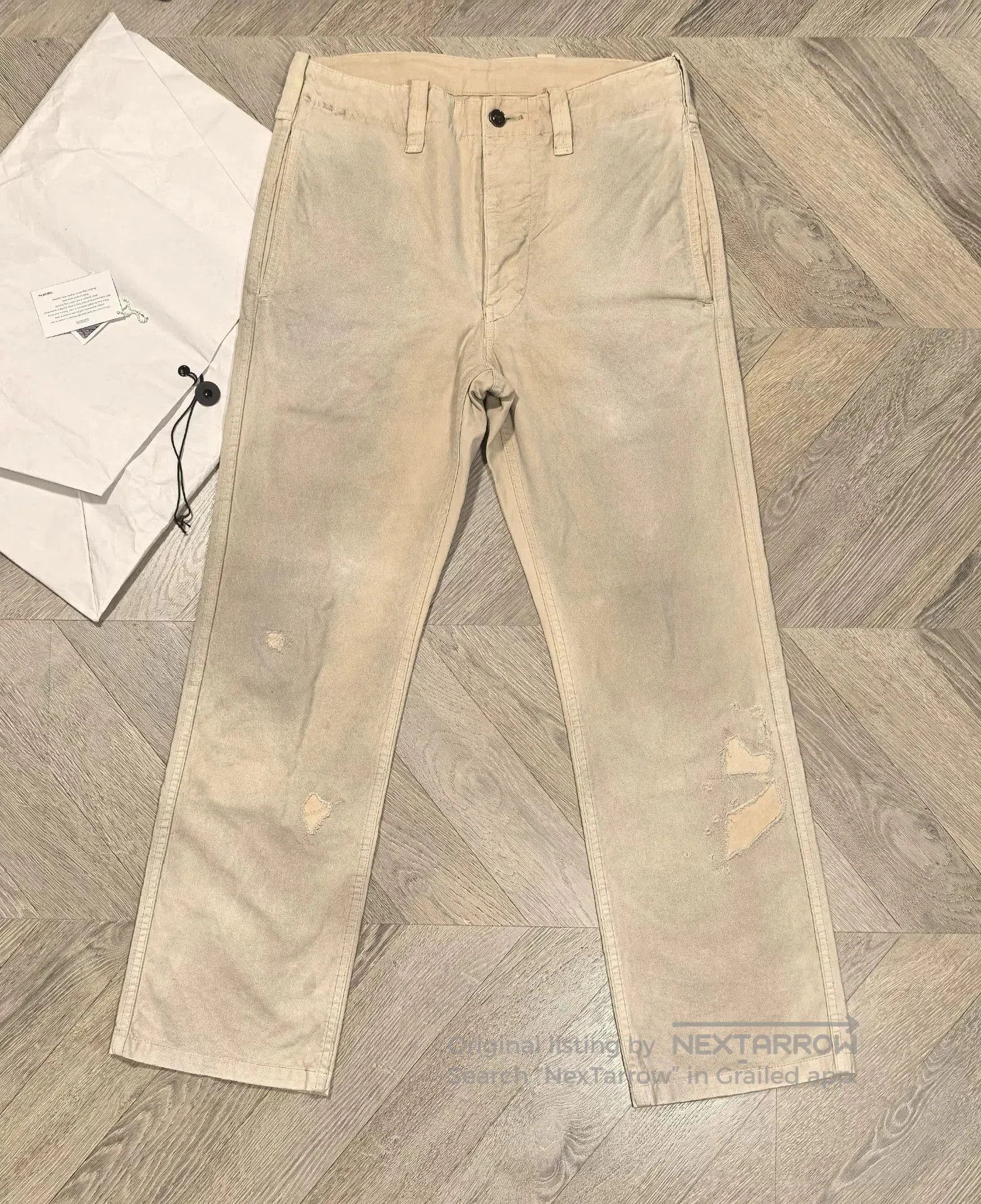Visvim visvim gifford pants in beige with distressing. Size US 30 / EU 46 - 1 Thumbnail