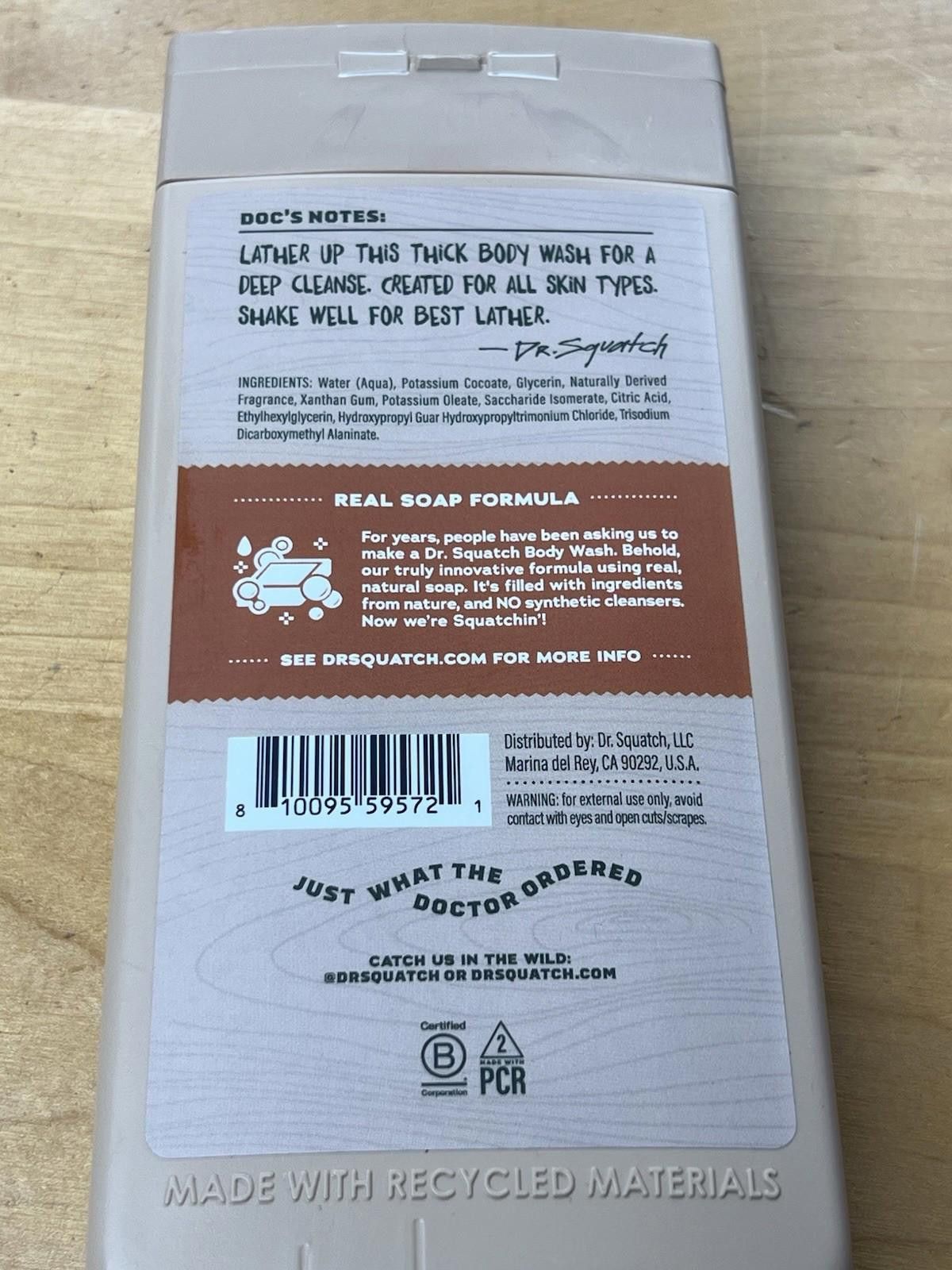 Other Dr. Squatch Men's Body Wash Wood Barrel Bourbon 14 oz Soap Size ONE SIZE - 10 Thumbnail