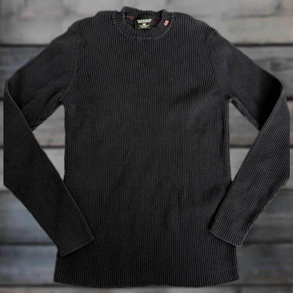 Polo Ralph Lauren VINTAGE Polo Ralph Lauren Polo Jeans Company Ribbed 100% Cotton Sweater L Navy Womens Pullover Knit Mock Neck Long Sleeve Slim 90s Preppy Logo Size L / US 10 / IT 46 - 1 Thumbnail