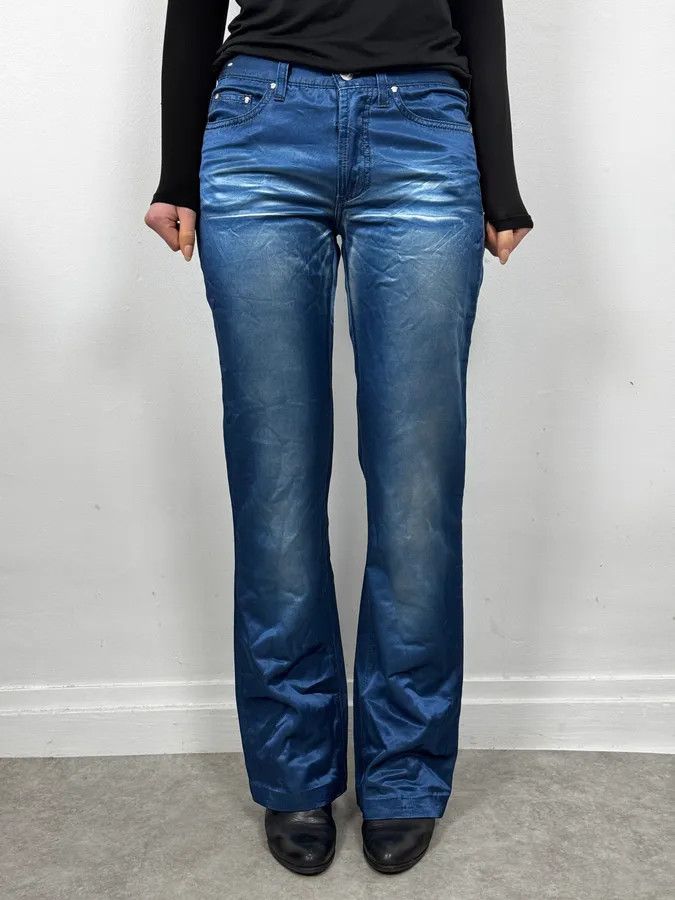Versace 2000s Versace Royal Blue Faded Pants Size 25" / US 0 / IT 36 - 1 Thumbnail