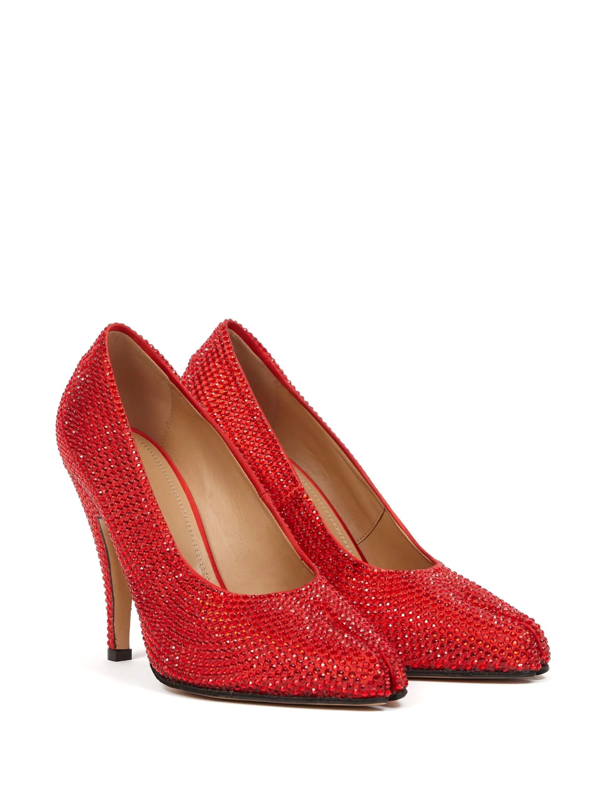 Maison Margiela oc11z0325 Tabi 110mm Rhinestone-Embellished Pumps in Red Size US 11 / IT 41 - 3 Thumbnail