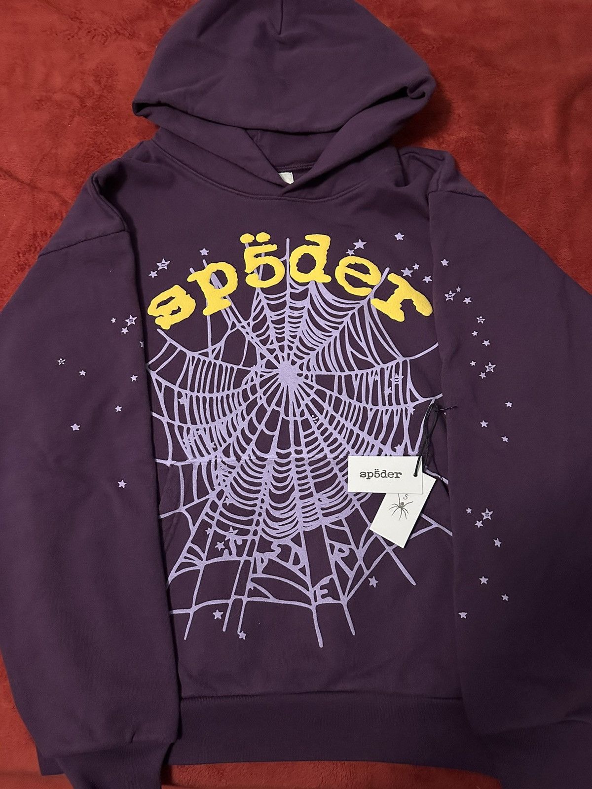 Spider Sp5der Star OG Web V2 Hoodie Purple | Grailed
