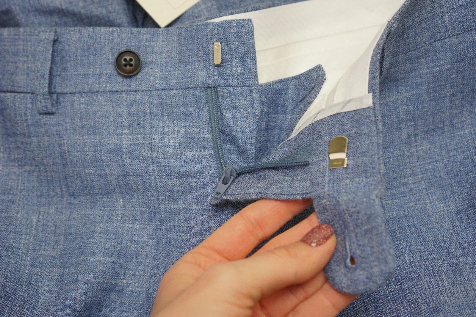 Suitsupply Men Suitsupply Suit Lazio Single Breasted Blue Linen US40 Size 40R - 9 Thumbnail