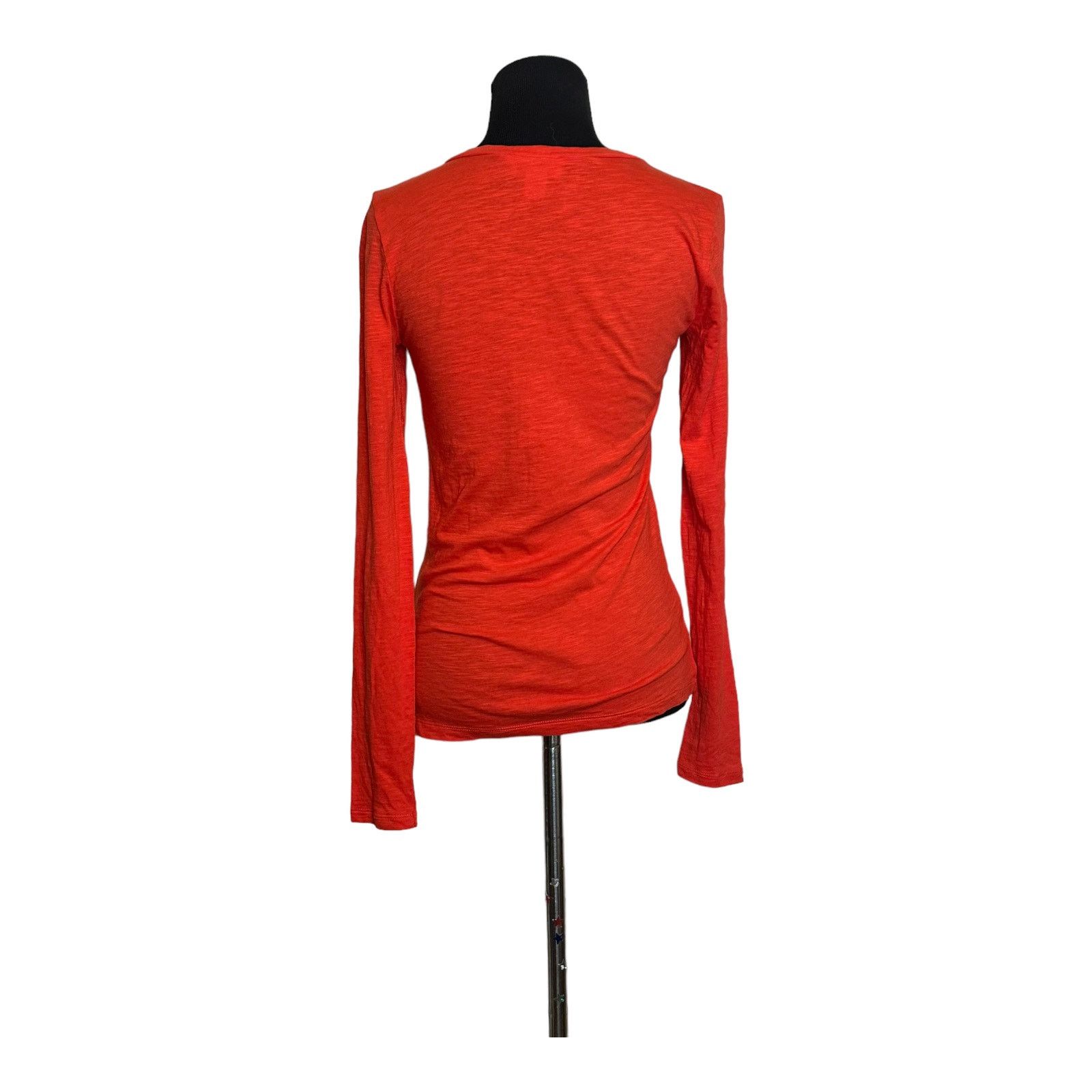 Loft Loft orange long sleeve ruffle blouse size XSP Size XS / US 0-2 / IT 36-38 - 2 Thumbnail