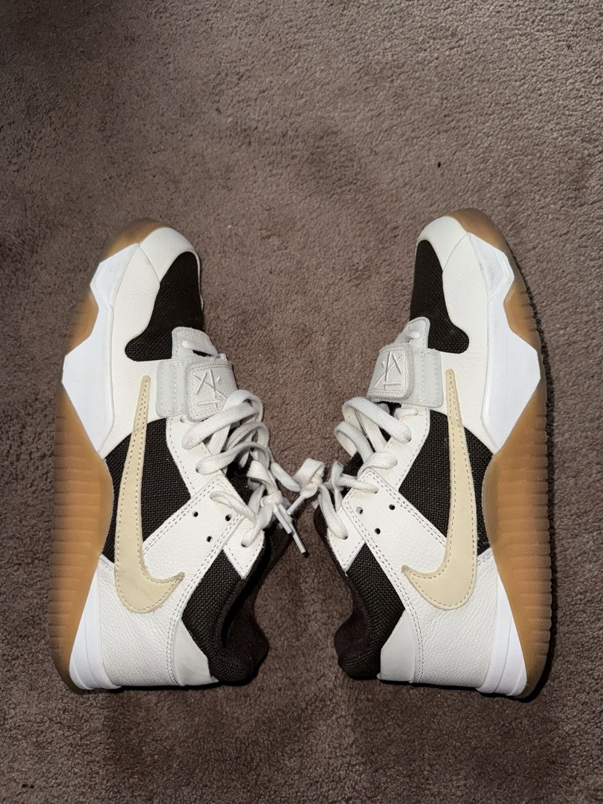 Pre-owned Nike X Travis Scott Jumpman Jack Tr Shoes In Dust/sail