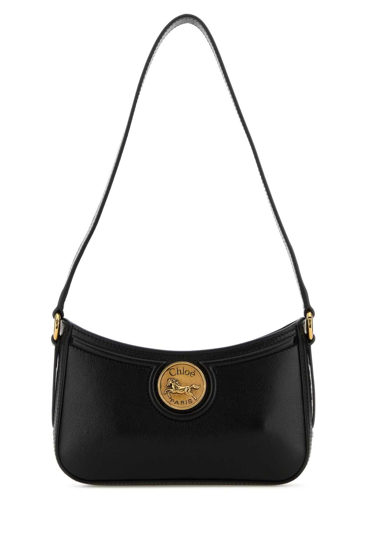Chloe Black Leather Horse Medal Shoulder Bag Size ONE SIZE - 1 Thumbnail