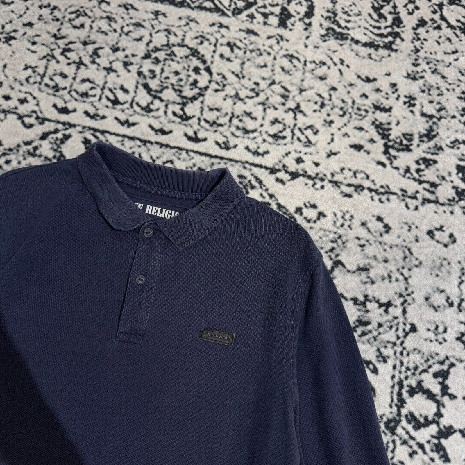 True Religion × Vintage Vintage True Religion Navy Cotton Polo Rugby Shirt Size L Size US L / EU 52-54 / 3 - 6 Thumbnail