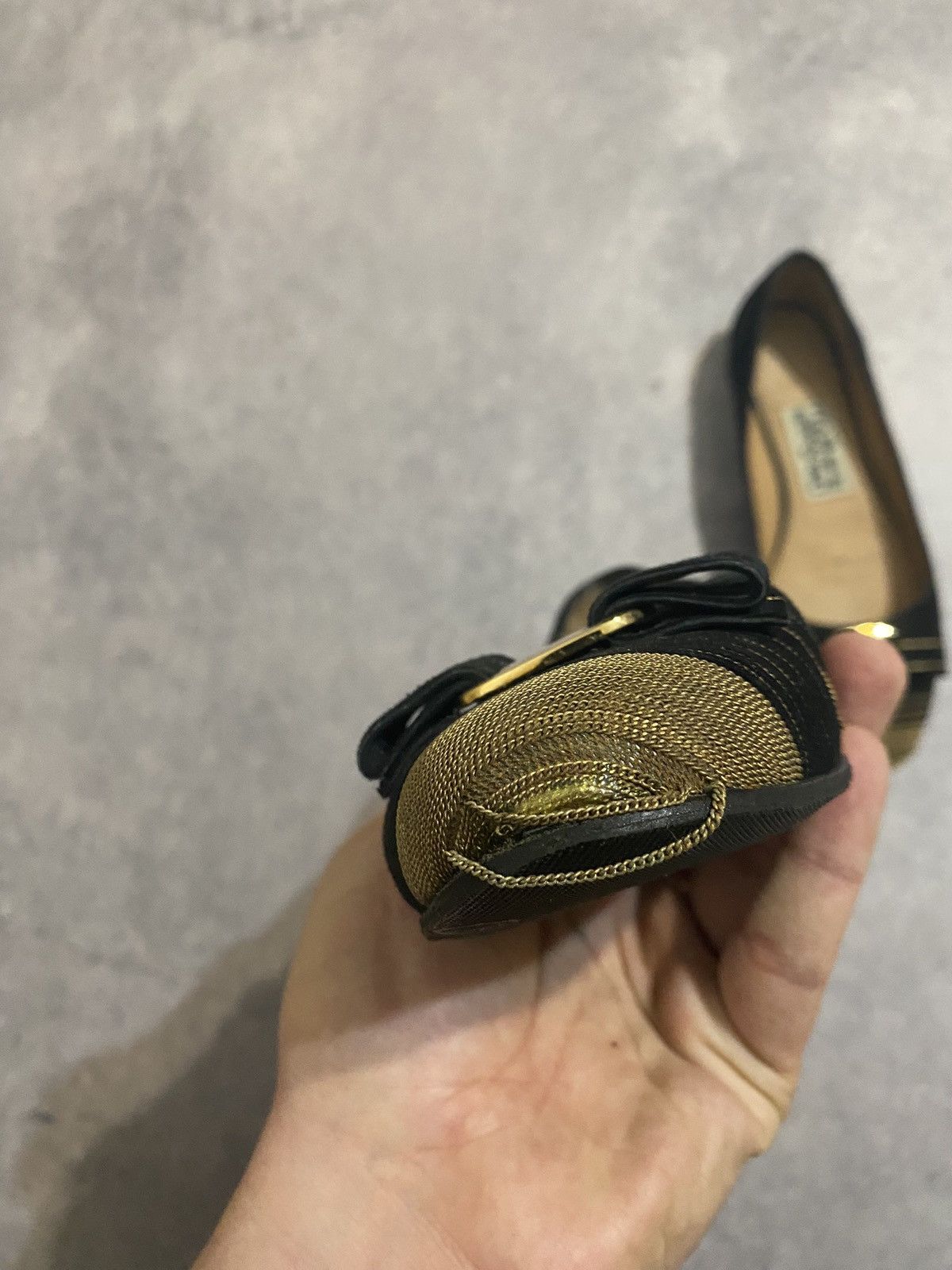Salvatore Ferragamo × Vintage Salvatore Ferragamo Ballet Flats Gold Size US 7.5 / IT 37.5 - 3 Thumbnail