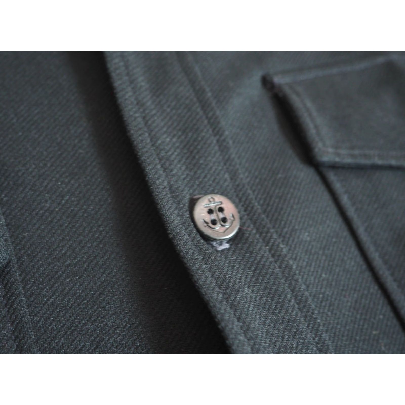 Vintage VTG 70s Davis USN Black Poly Sailor Hippy Military Button Shirt Mens L Size US L / EU 52-54 / 3 - 6 Thumbnail