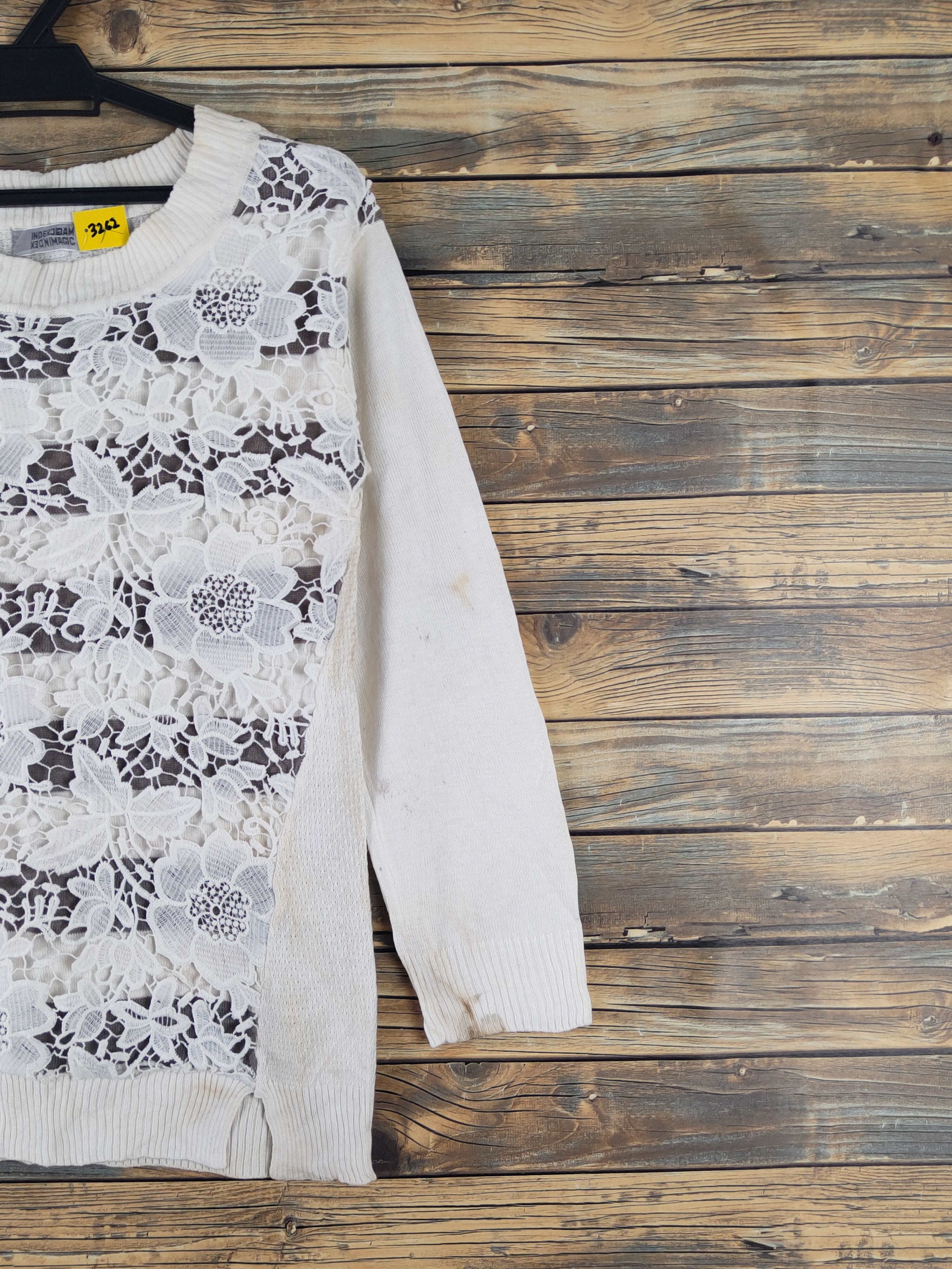 Homespun Knitwear × Japanese Brand × Vintage Index Magic Ivory Knitwear Sweatshirts #W1765 Size L / US 10 / IT 46 - 5 Thumbnail