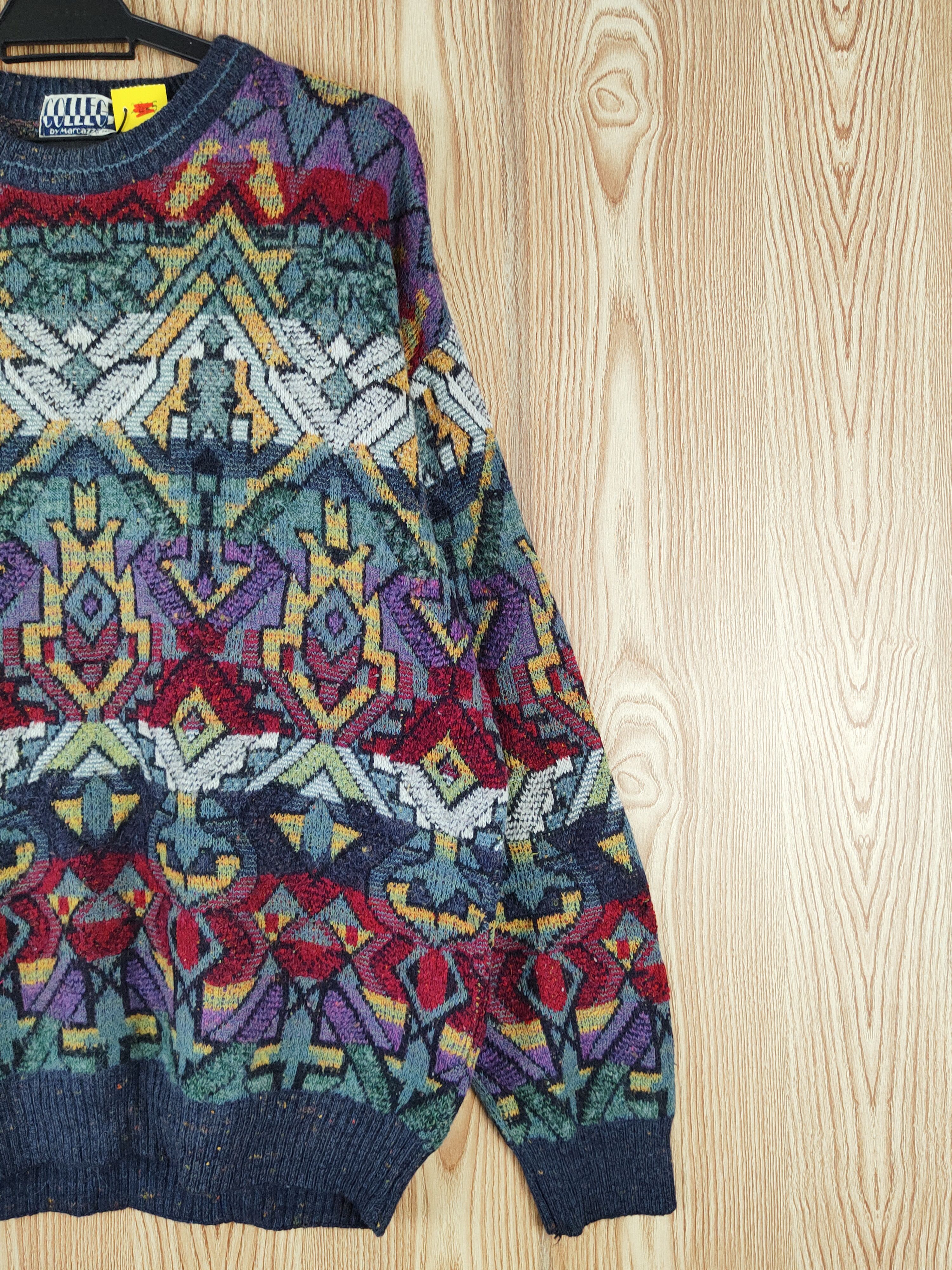 Japanese Brand College Mix Color art Knitwear Sweatshirts #W160 Size US L / EU 52-54 / 3 - 5 Thumbnail