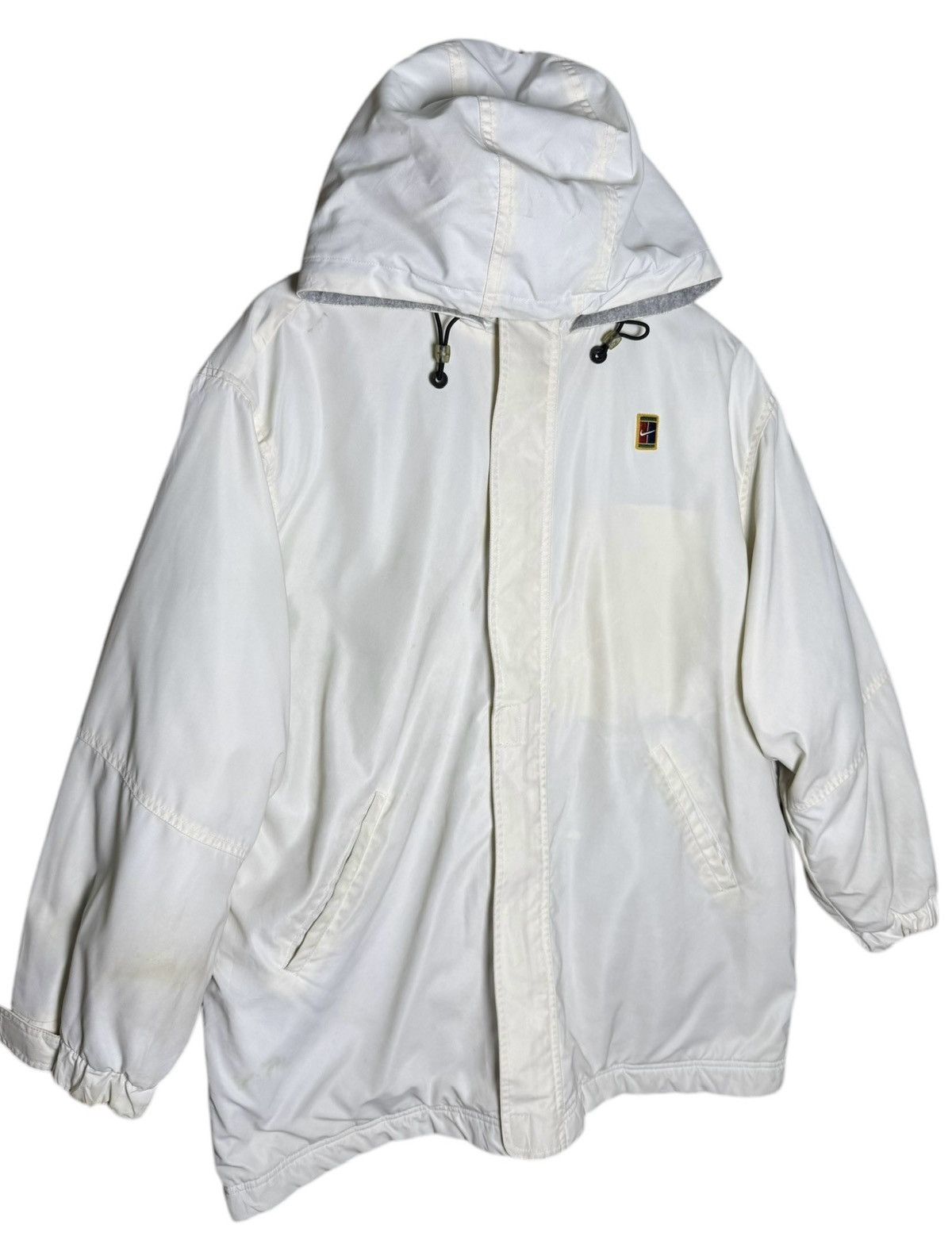 Nike × Vintage Vintage Nike Tennis Court Swoosh Parka Jacket Size L / US 10 / IT 46 - 2 Thumbnail
