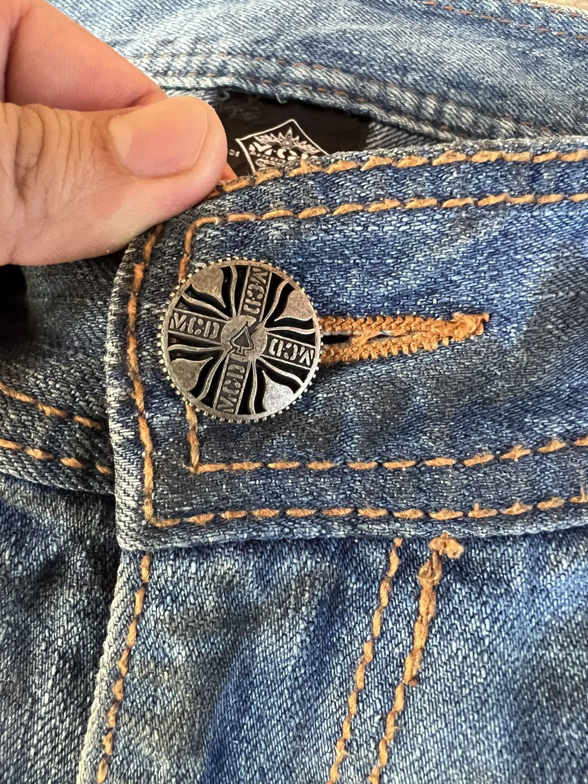 If Six Was Nine × Japanese Brand 💥Rare💥Vintage M.C.D Embroidery Punk Jeans Size US 30 / EU 46 - 10 Thumbnail