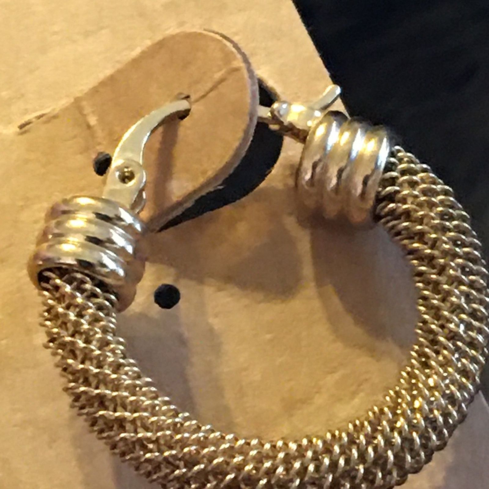 Jewelry Elegant simplistic gold plated mesh hoop earrings Size ONE SIZE - 3 Thumbnail