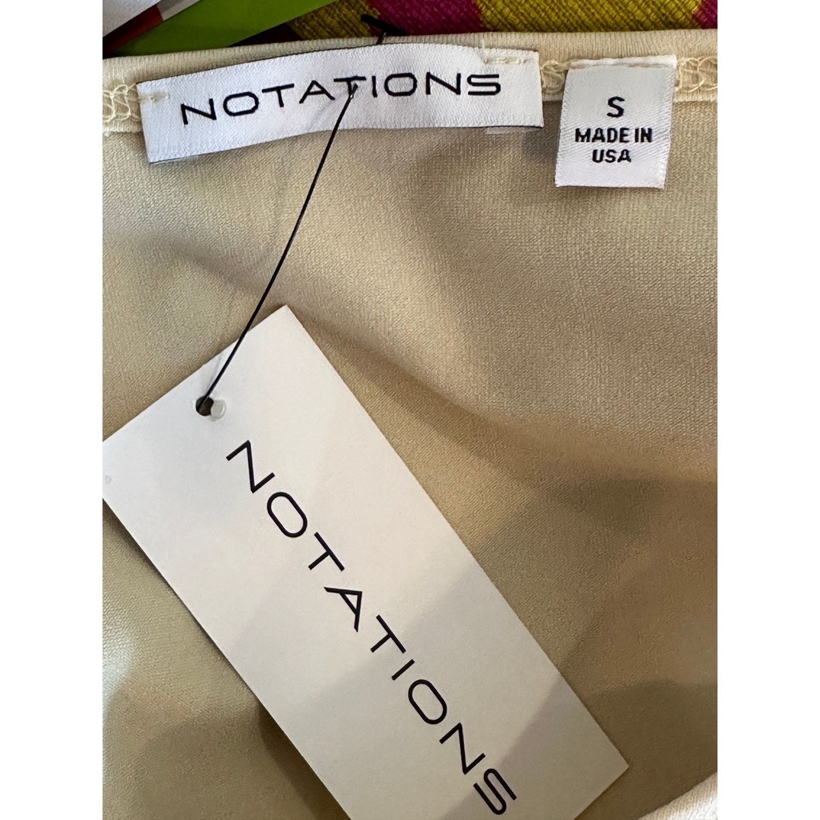 Other Scoop Neck Short Sleeve Pullover Notations Blouse Tan S Size S / US 4 / IT 40 - 10 Thumbnail