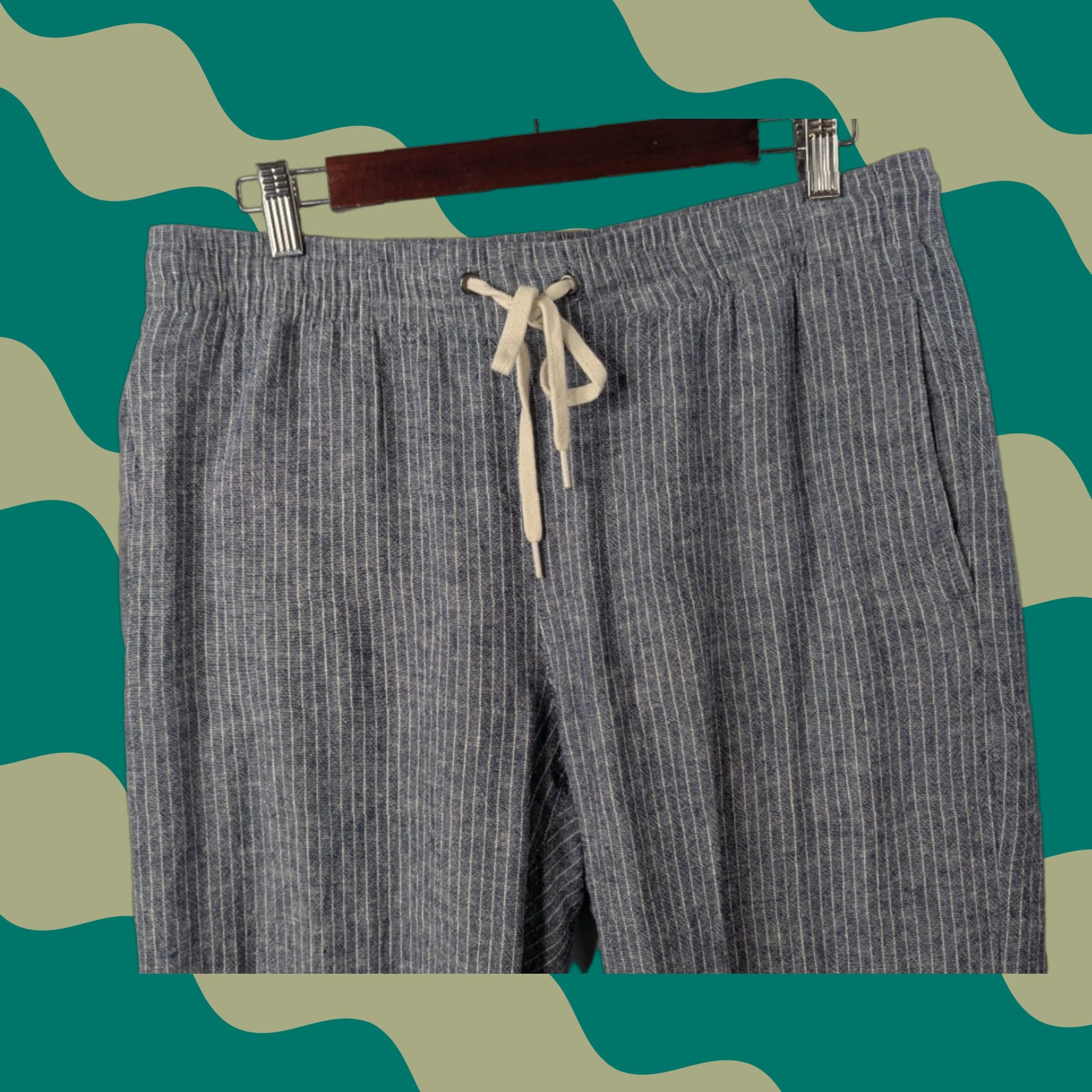 Pacsun Pacsun PinStriped Linen Blend Pants Chambrey Like Drawstring Casual Size Medium Size 32" / US 10 / IT 46 - 1 Thumbnail