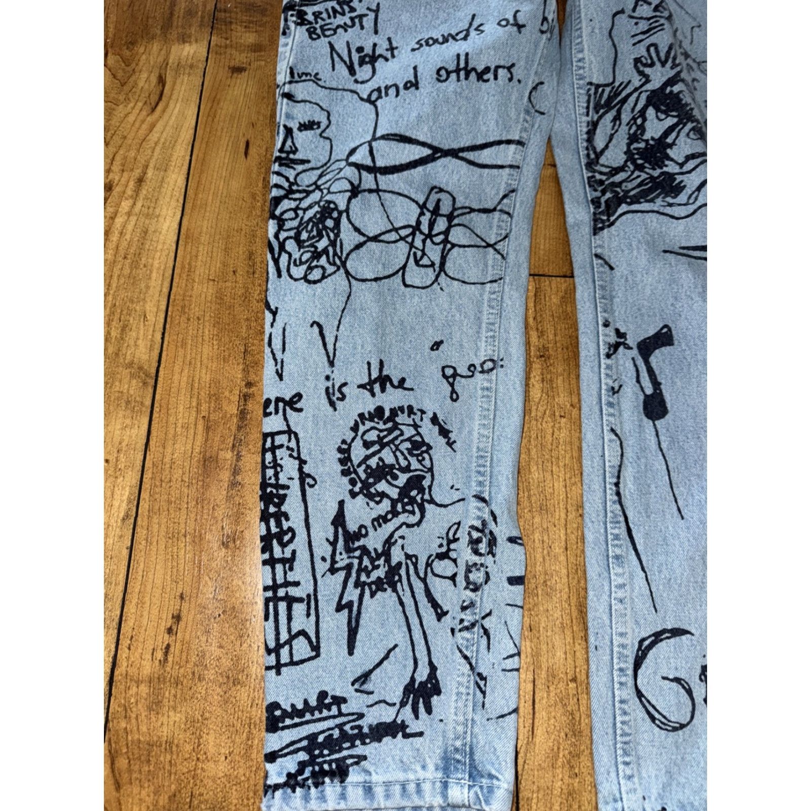 Topshop Topshop Moto Printed Denim Jeans Blue 28x30 Womens Skinny Jeans Regular 28 Denim Blue Moto Printed Size 28" / US 6 / IT 42 - 2 Thumbnail
