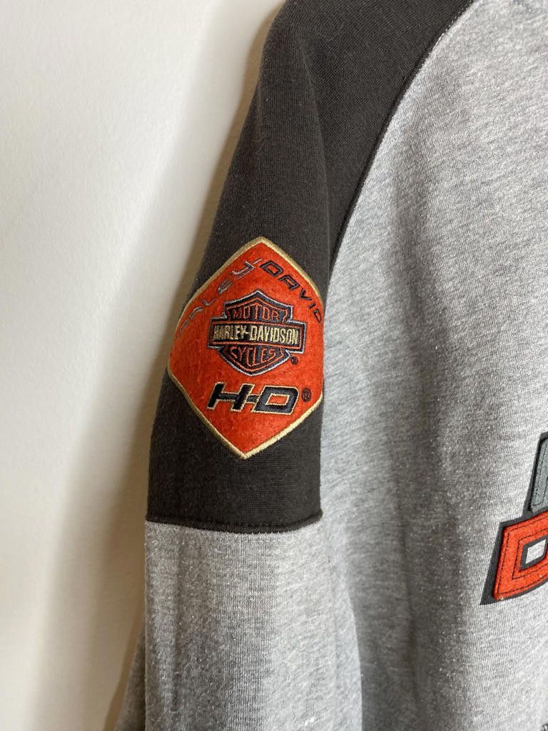 Harley Davidson Vintage Y2K Harley Davidson Hoodie Gray Black Orange Size XL Size US XL / EU 56 / 4 - 9 Thumbnail