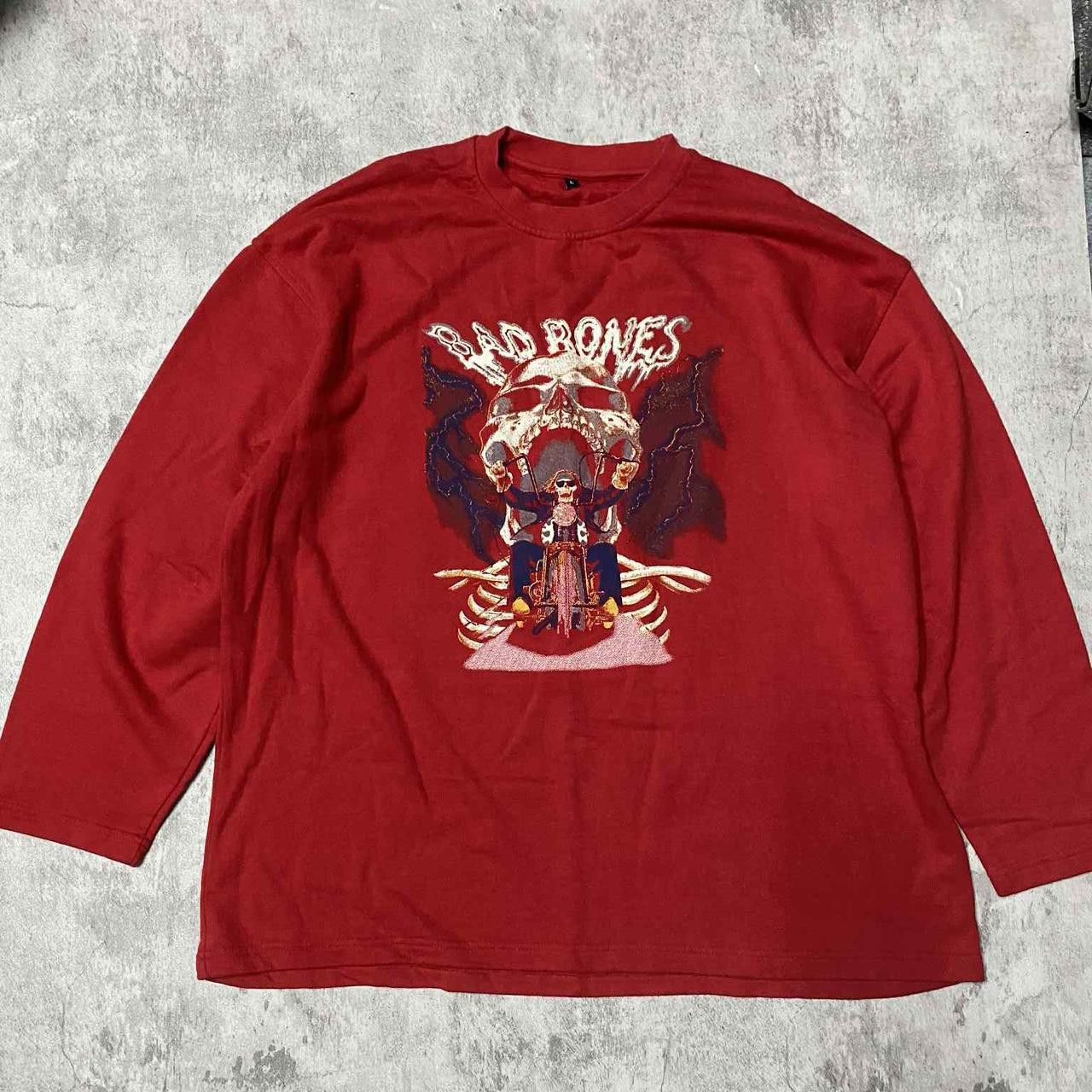Other Red long sleeve Bad Bones shirt #goth #grunge Size US L / EU 52-54 / 3 - 1 Thumbnail