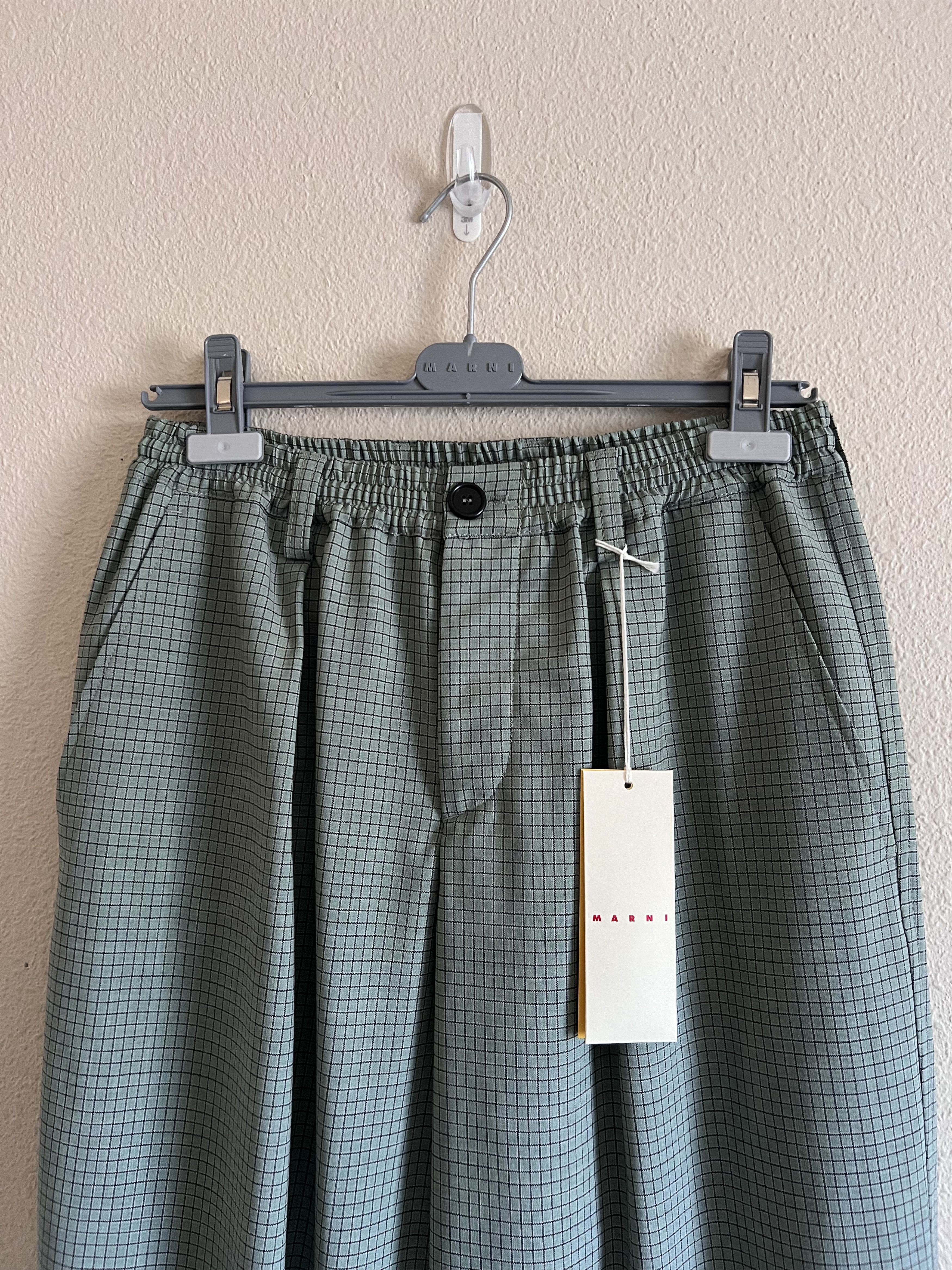 Marni Marni Stretch Wool Fresco Check Pants in Pale Mint Size US 30 / EU 46 - 2 Thumbnail