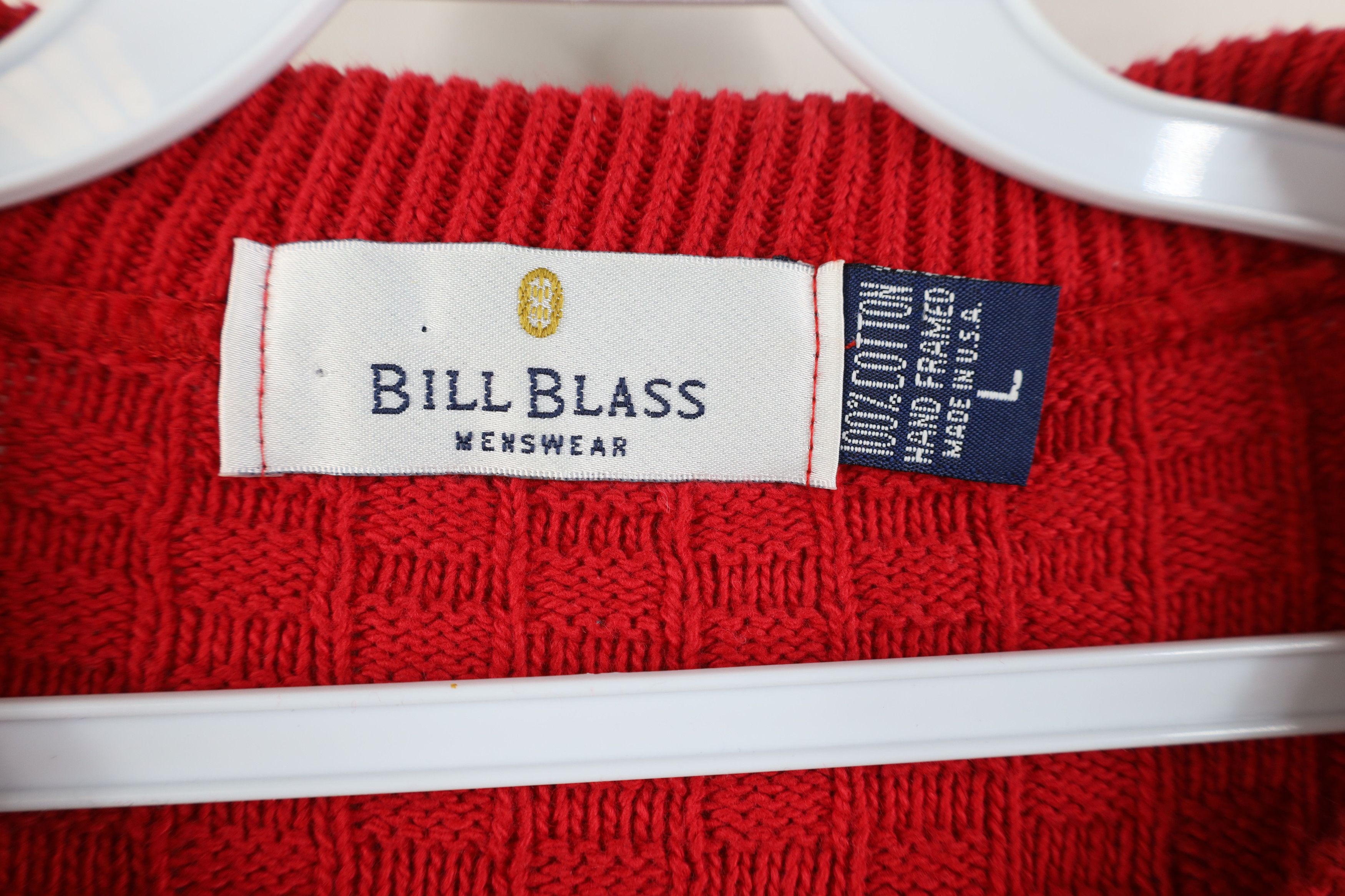 Vintage Vintage 90s Streetwear Cotton Weave Knit Sweater Red USA Size US L / EU 52-54 / 3 - 4 Thumbnail