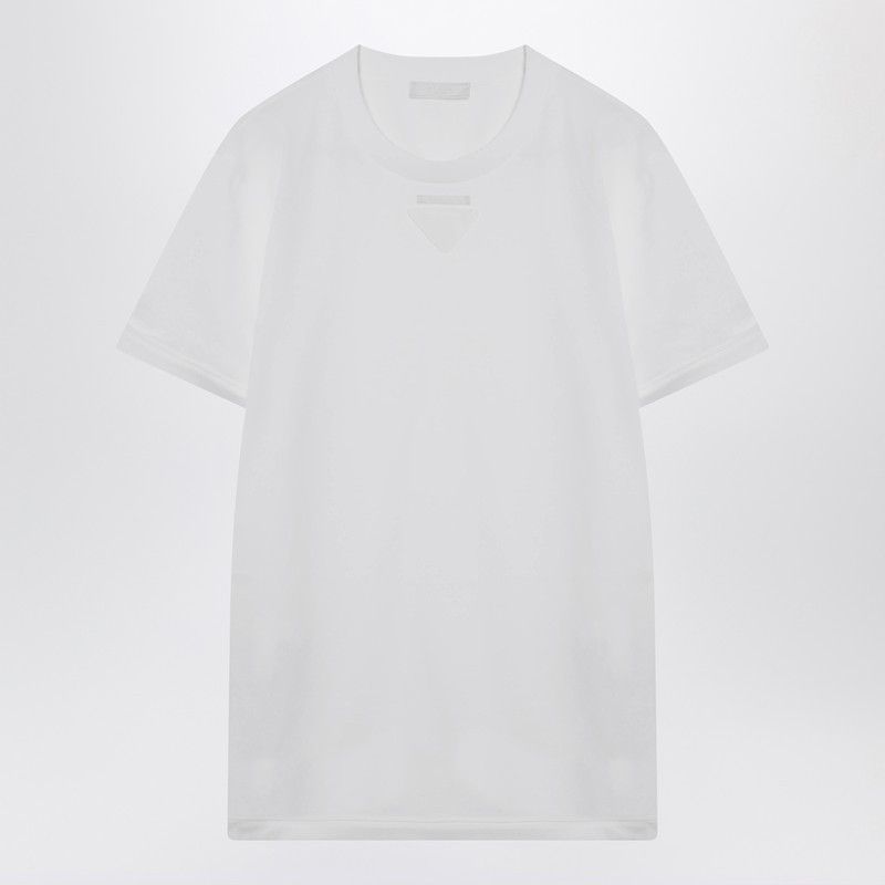 Prada Prada White Cotton T-Shirt Size US S / EU 44-46 / 1 - 1 Thumbnail