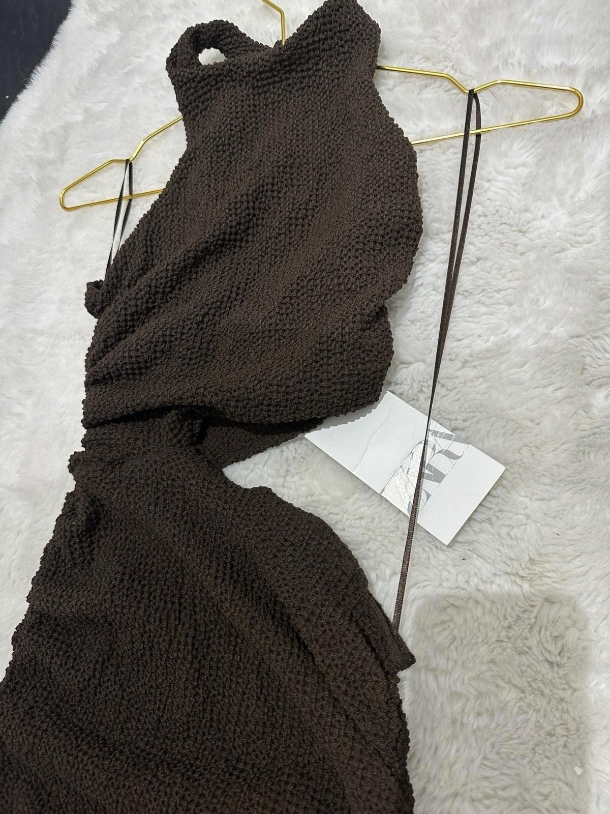 Zara ZARA brown dress with 2 side open BNWT Size S / US 4 / IT 40 - 5 Thumbnail