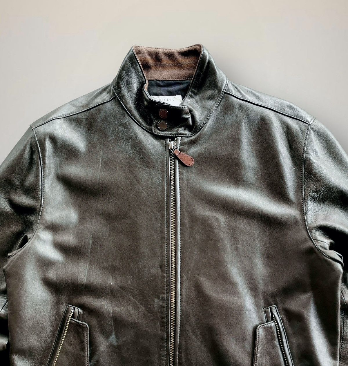 Edifice Japan EDIFICE Leather Bomber Jacket Sheepskin Rare Piece Size US S / EU 44-46 / 1 - 7 Thumbnail